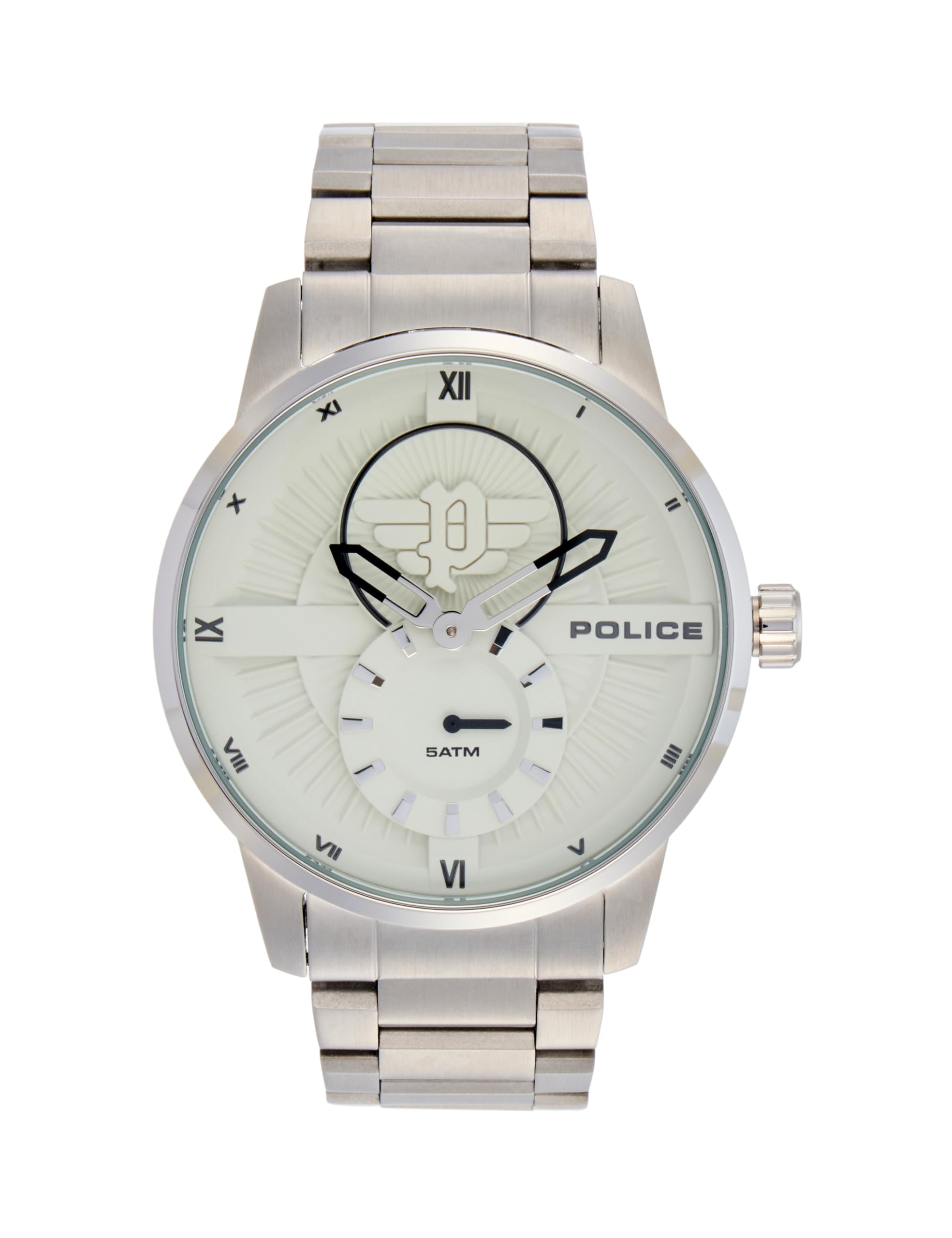 Police Quartz Multifunction Silver Dial Stainless Steel Strap Watch For MenPlpewjg2110103W