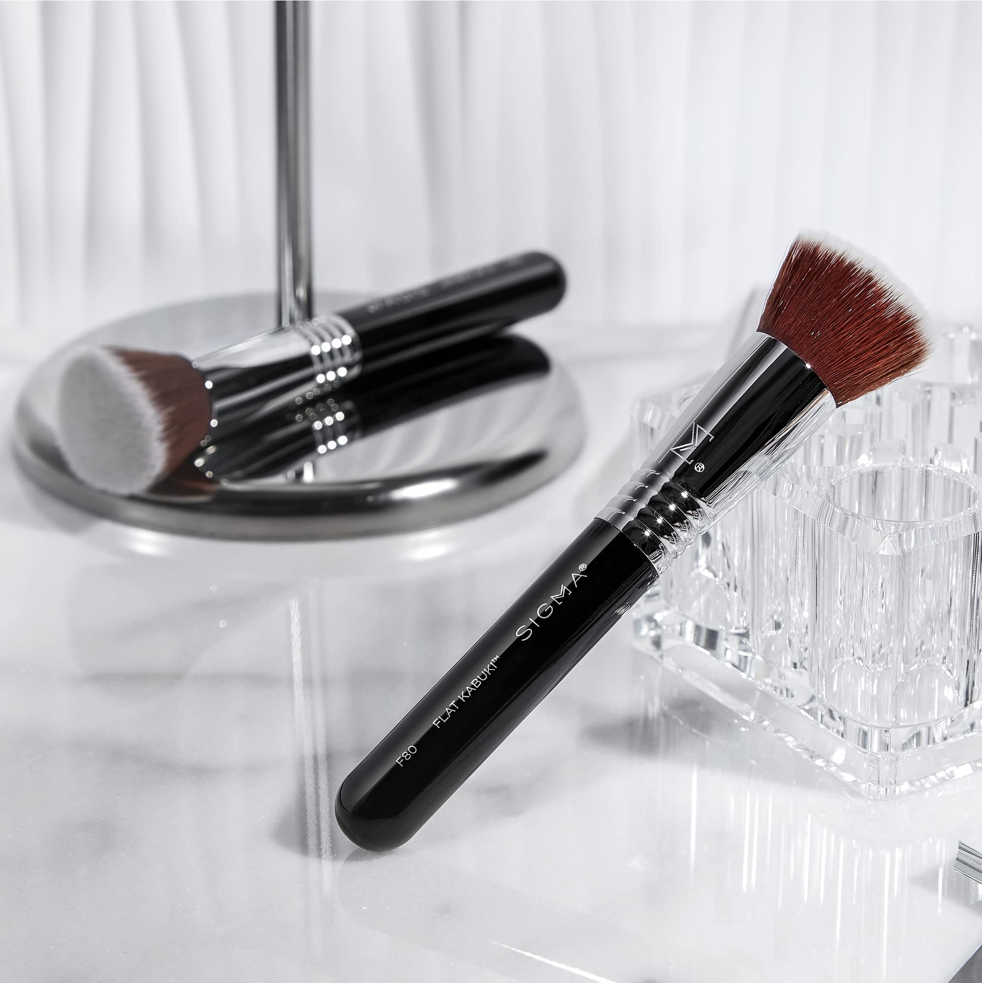 Sigma Beauty F80 Flat Kabuki Brush, Best Selling Foundation Brush & Professional Grade Makeup Brush To Blend Liquid & Cream Prod