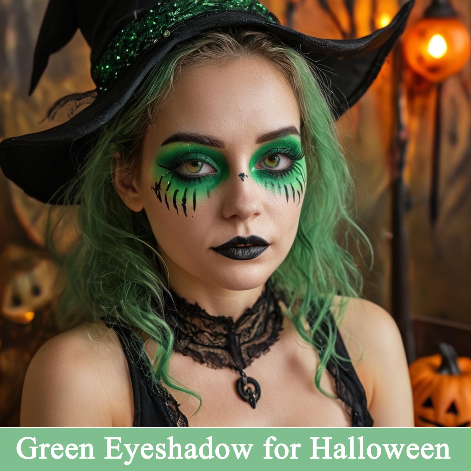 Meicoly 2Pcs Green Eyeshadow Stick,Metallic Shimmer Crayon Green Eye Shadow Christmas Eye Makeup,Christmas Stocking Stuffers Gif