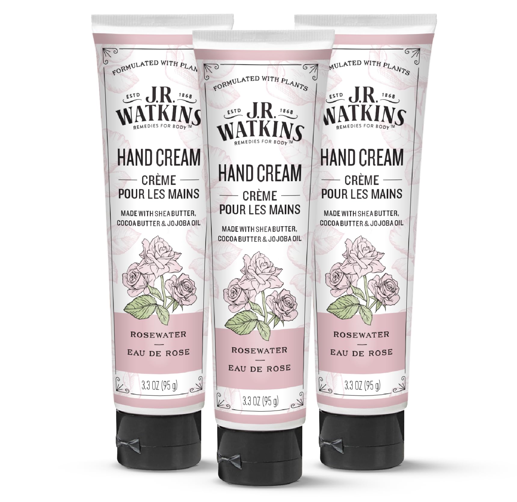 J.R. Watkins Natural Moisturizing Hand Cream, Hydrating Hand Moisturizer With Shea Butter, Cocoa Butter, And Avocado Oil, Usa Ma