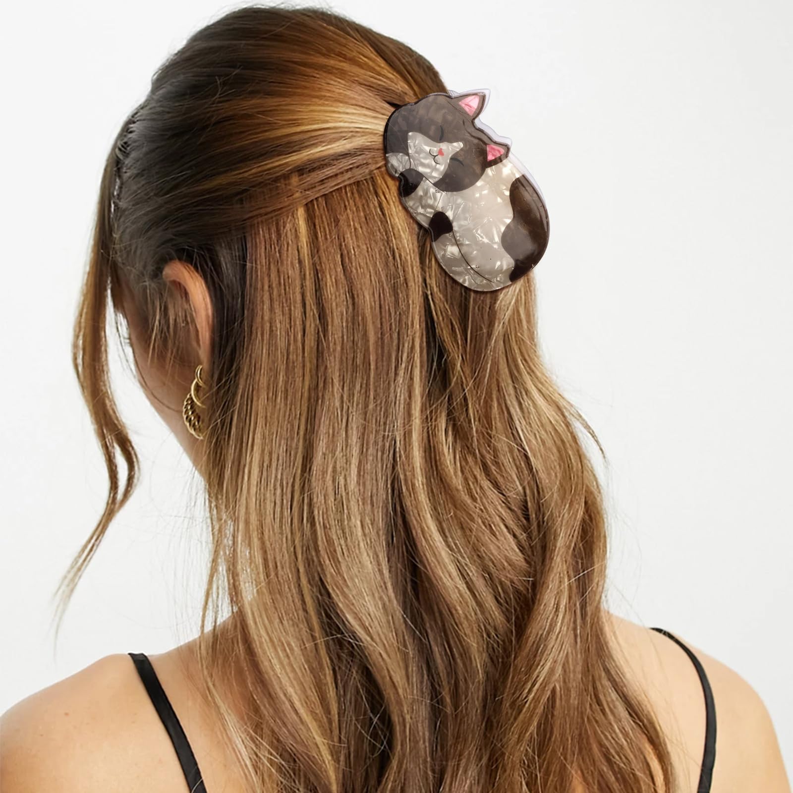 Hapdoo Cat Hair Clips, Cute Animal Hair Claw Clip For Women Girls, Acetate Kitten Pet Hair Clamp Hair Accessories Gift