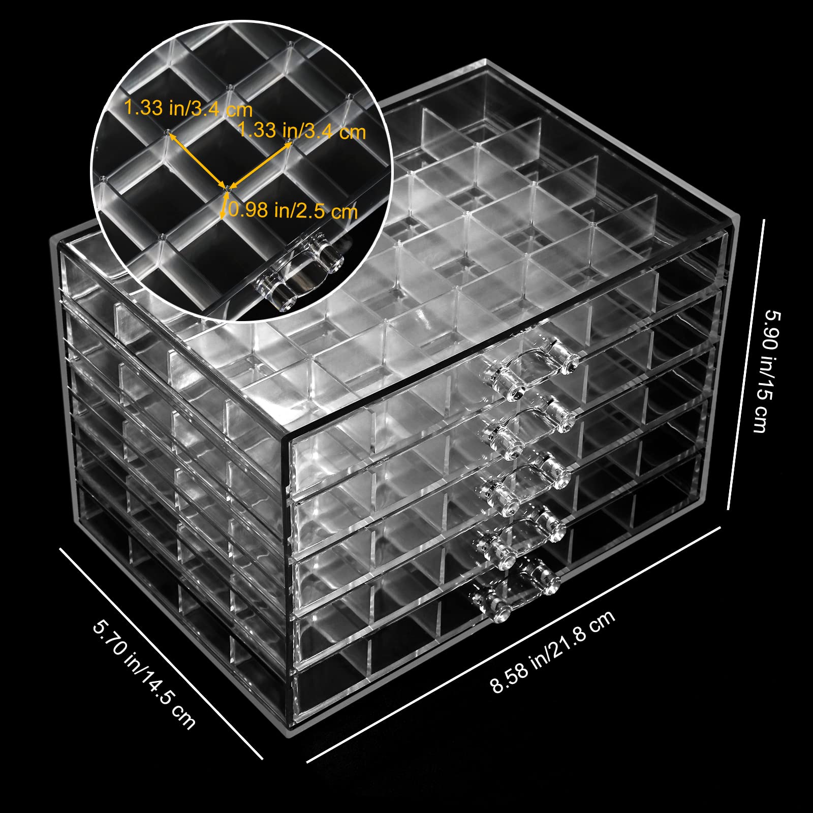 5 Tier 120Lattice Nail Organizers And Storage Clear Acrylic Nail Jewellery Accessories Storage Case Holder Shelves Display Mesa