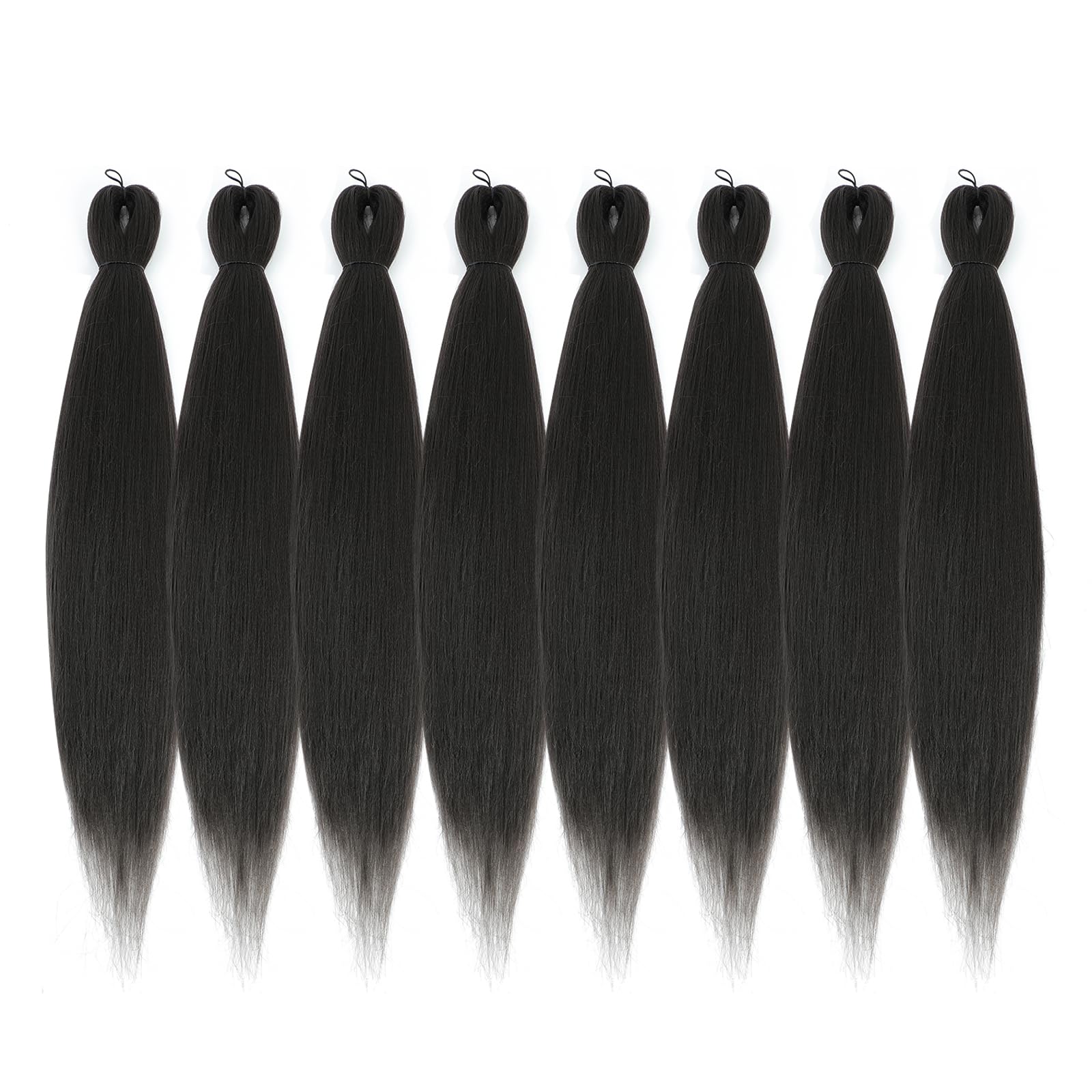 Difunee Pre-Stretched Braiding Hair - 18 Inch 8 Packs Medium Brown Mid-Length Braiding Hair For Twist Or Box Braids, Yaki Textur