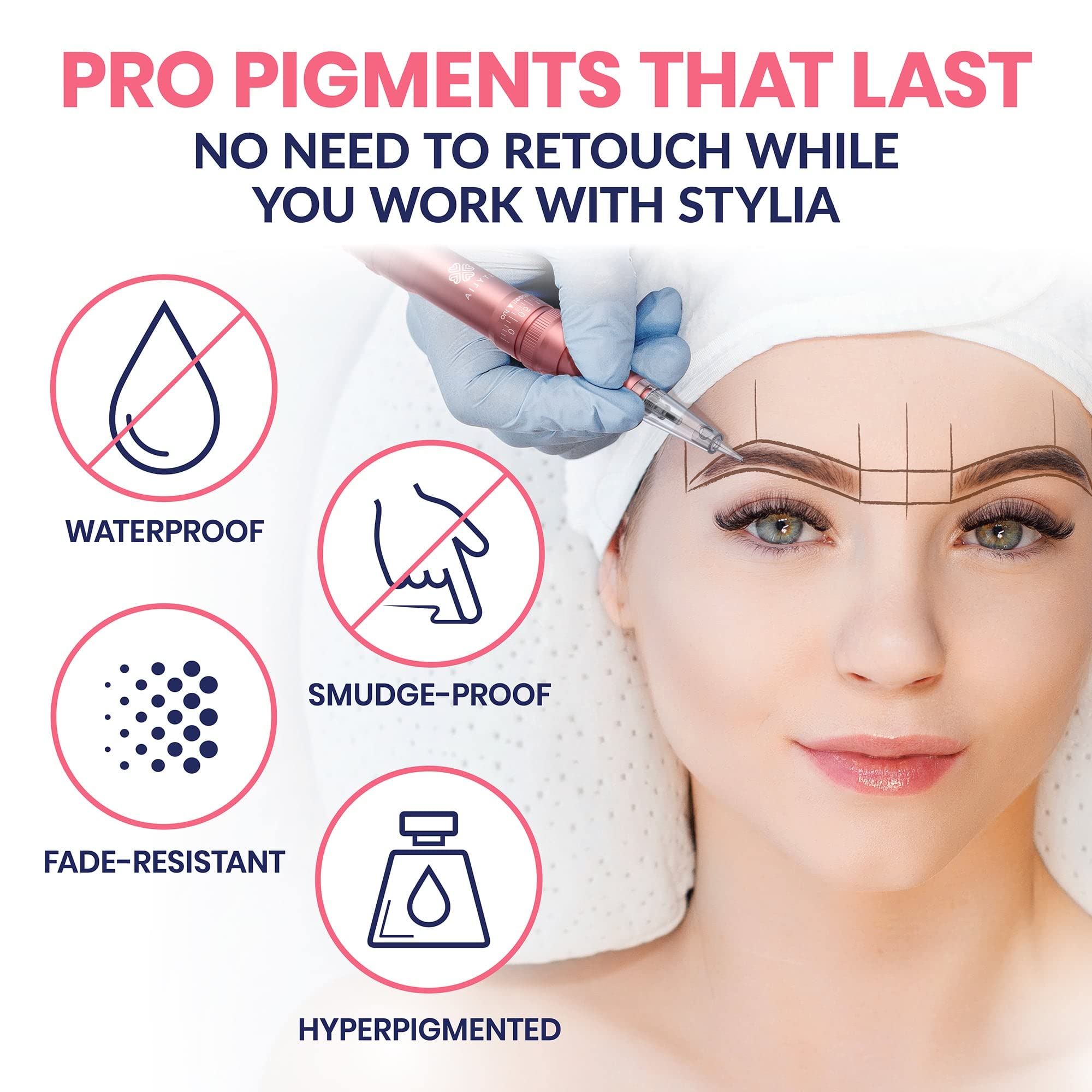 Microblading Supplies Waterproof Eyebrow Pencil - 12 Piece Black Brow Mapping Pencil Set For Marking, Filling And Outlining, Eye