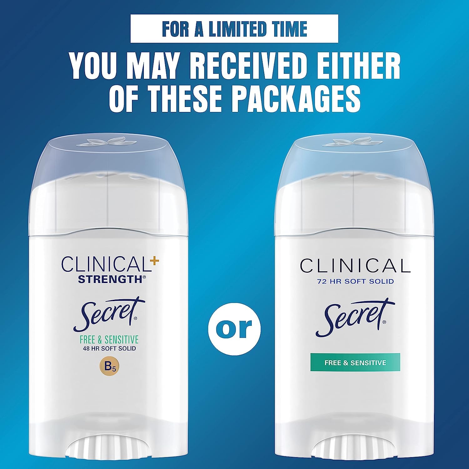 Secret Clinical Strength Soft Solid Antiperspirant And Deodorant For Women, Free  Sensitive, 16 Oz, Pack Of 3