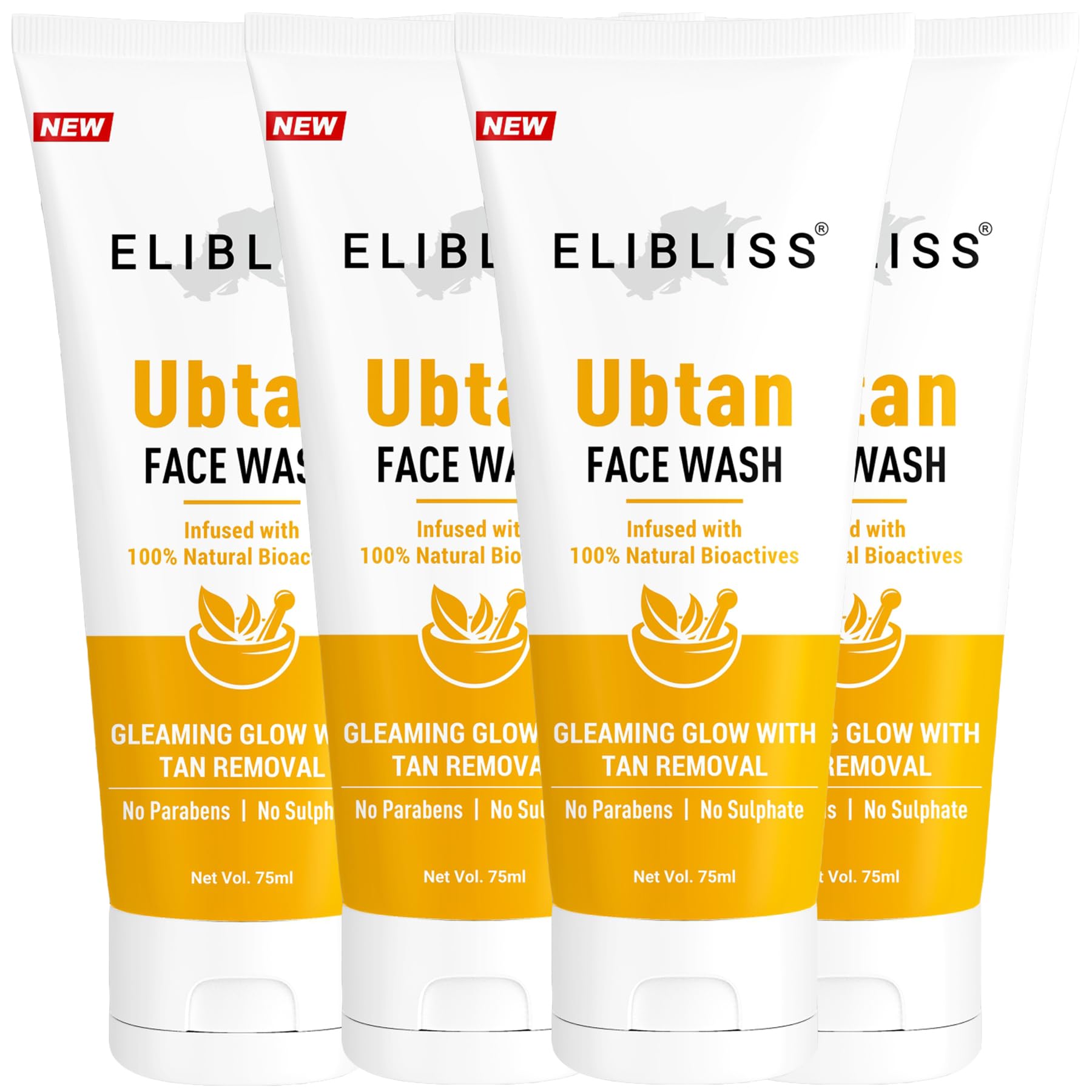 Elibliss Ubtan Face Wash For Tan Removal & Glowing Skin, Deep Cleansing Daily Face Cleanser For Men & Women, Helps Brighten Skin