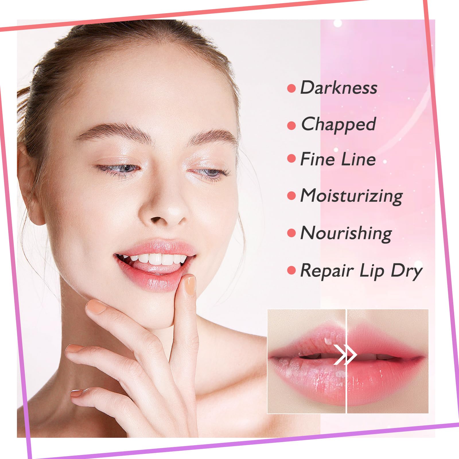 Adofect 30 Pieces Collagen Crystal Lip Masks,Pink Lip Patches& Moisturizers Collagen Lip Pads Great For Hydrating Skin, Anti Cha