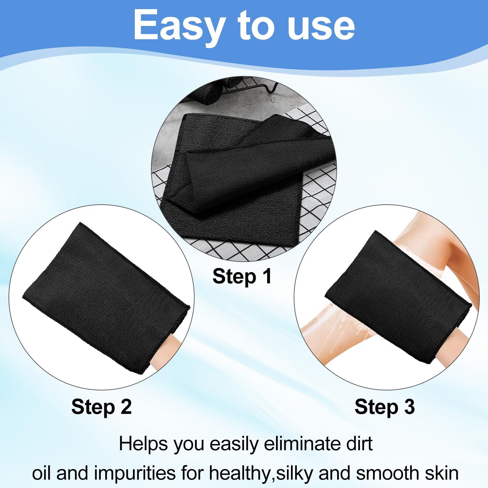 Tatuo 12 Pieces Korean Exfoliating Mitt Exfoliating Cloth Towel Korean Style Body Scrub Korean Style Scrubbing Cloth Bath Body E