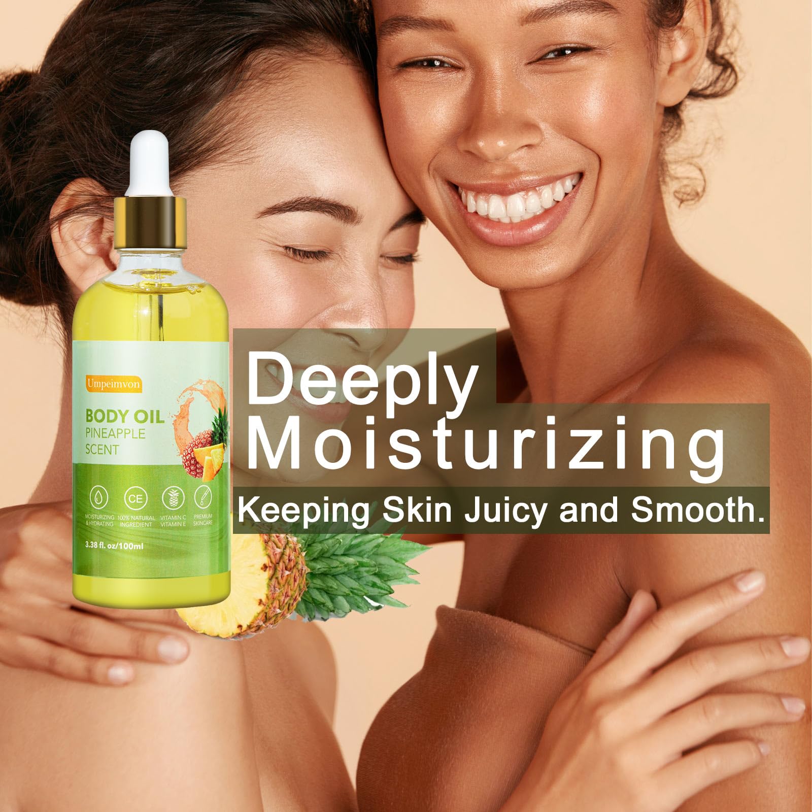 Umpeimvon 2 Pack Body Oil After Shower Scented Body Oil For Women, Body Oils For Women Dry Skin, Body Juice Pineapple Body Oil H