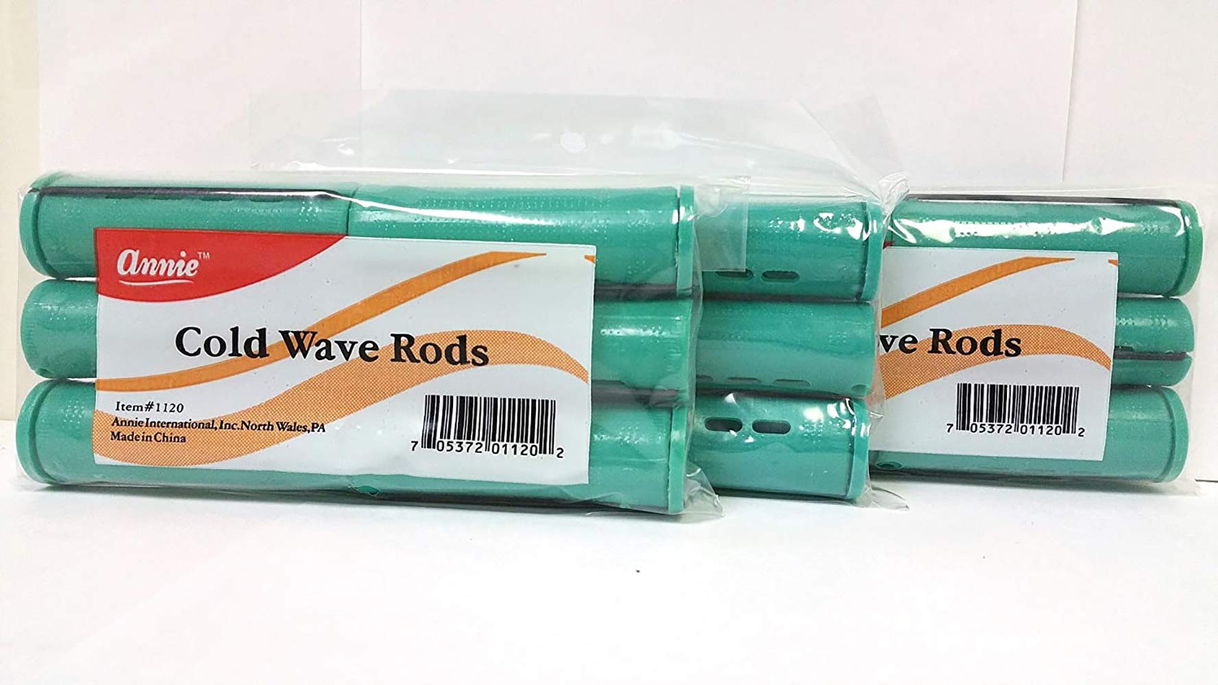 Annie Jumbo Cold Wave Rods With Rubber Band For Hair Curling And Perm Styling - Brown - Set Of 3 Packs Of 6 (18 Pieces)