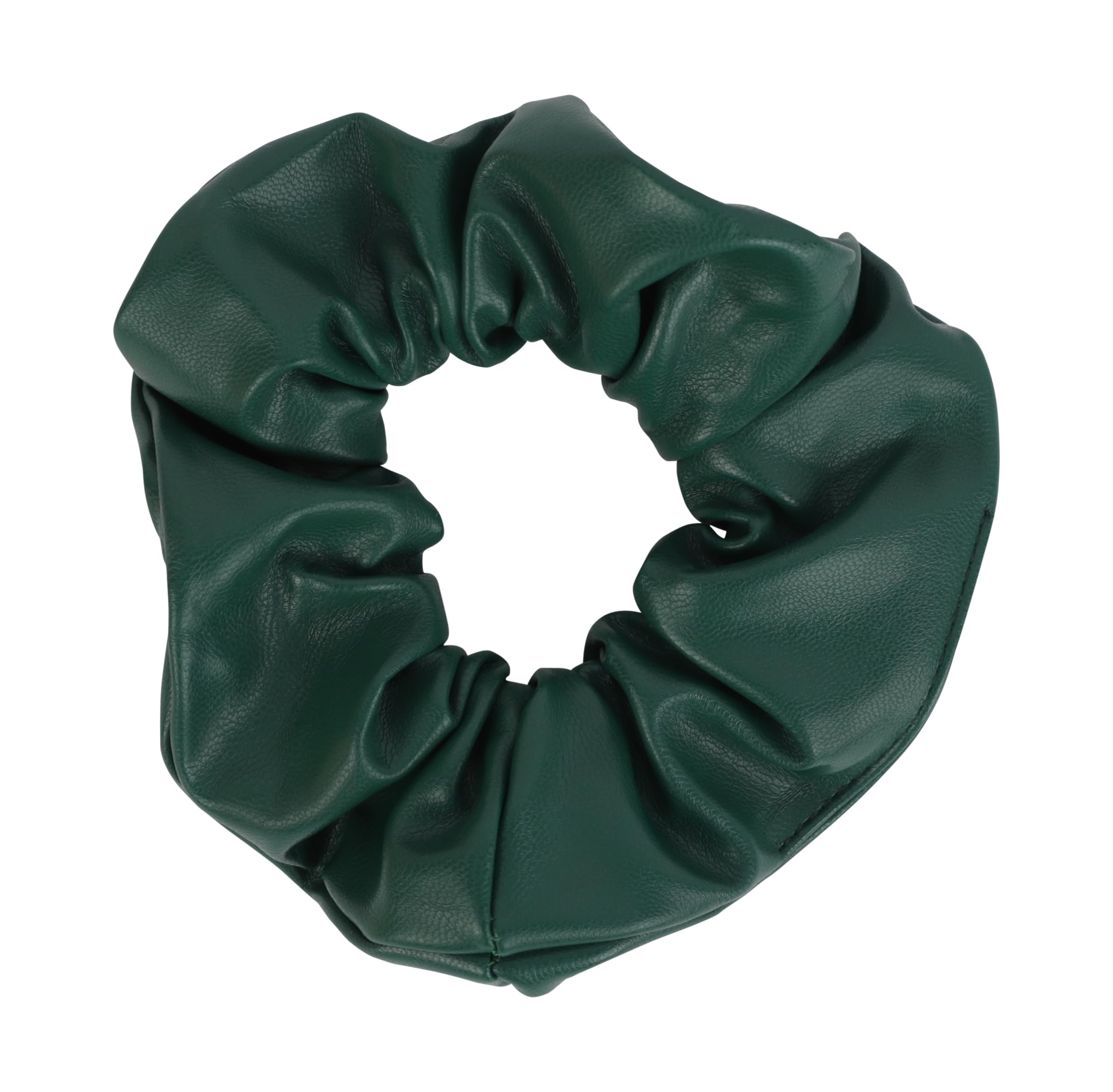 Vegan Leather Look Scrunchie (Dark Green)