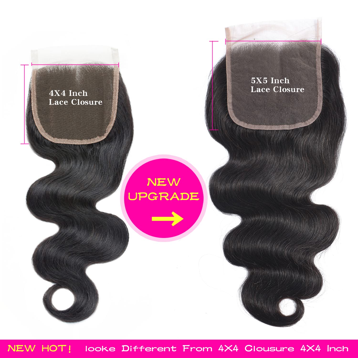 Selina 5X5 Lace Closure Brazilian Body Wave Closure Lace Closure Human Hair Unprocessed Human Hair Brazilian Virgin Hair Free Pa