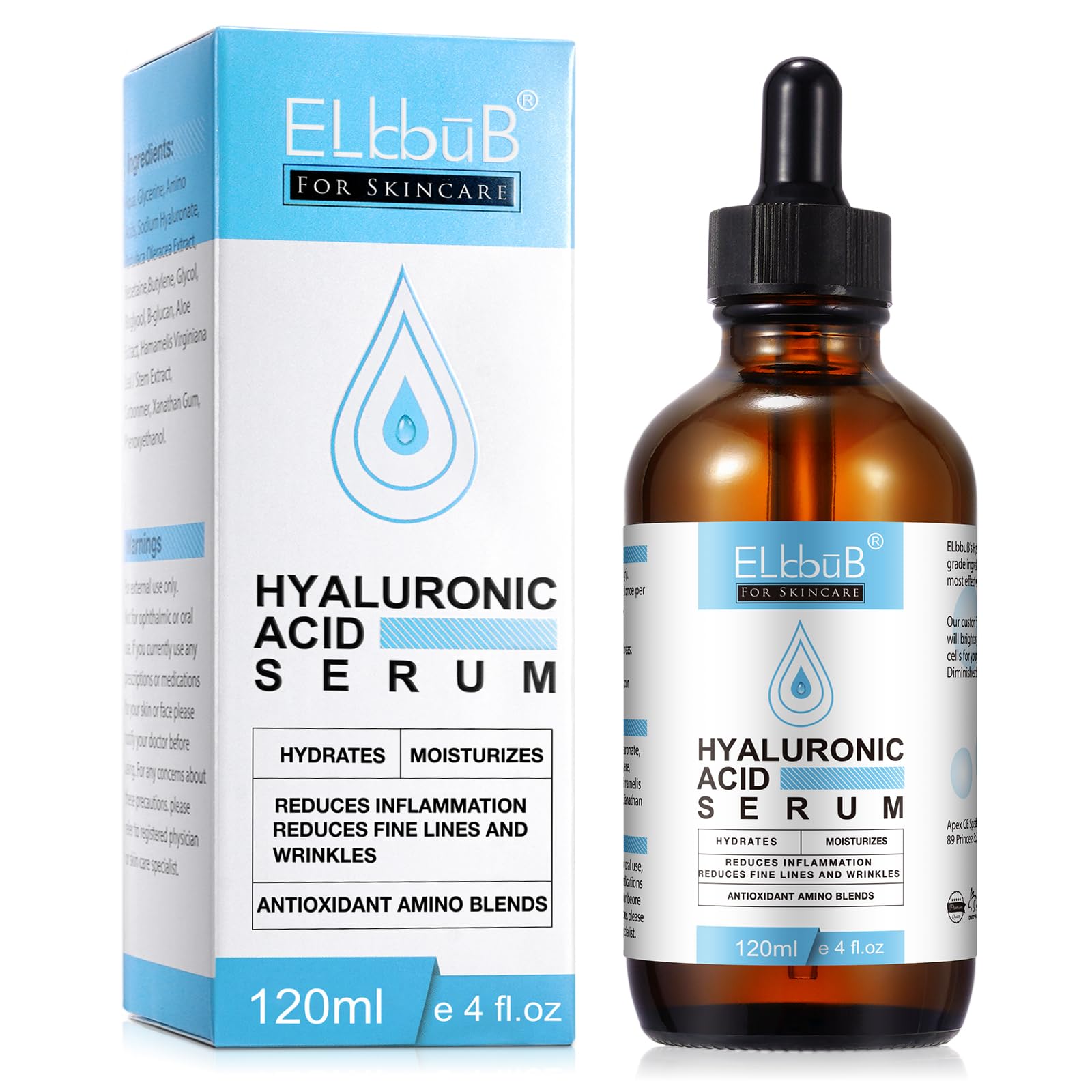 Hyaluronic Acid Serum, Anti-Aging, Moisturizing Wrinkle Serum for Erasing Fine Lines and Wrinkles Soft Hydrating Easy Absorption