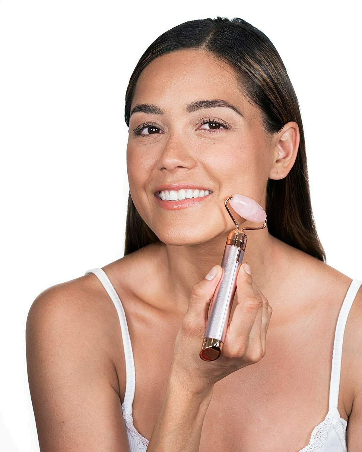 Finishing Touch Flawless Contour Vibrating Facial Roller, Rose Quartz, 1 Count, Plastic, Model FTFCONT3