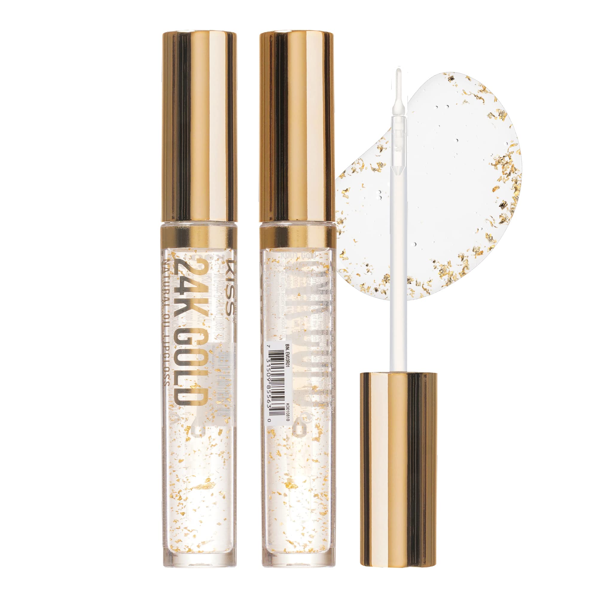 Kiss New York 3 Pack Lip Oil Gloss, Hydrating Non-Sticky Lip Oil, 100% Natural Oil Clear Lip Gloss, Lightweight Lip Moisturizer