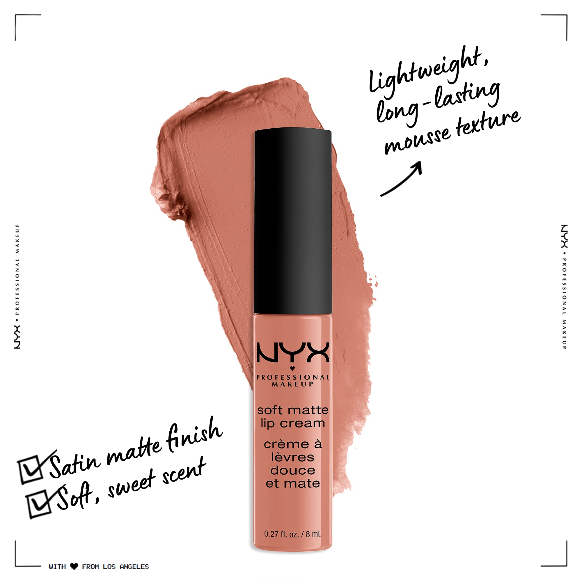 Nyx Professional Makeup Soft Matte Lip Cream, Lightweight Liquid Lipstick - Athens (Matte Peach Beige)