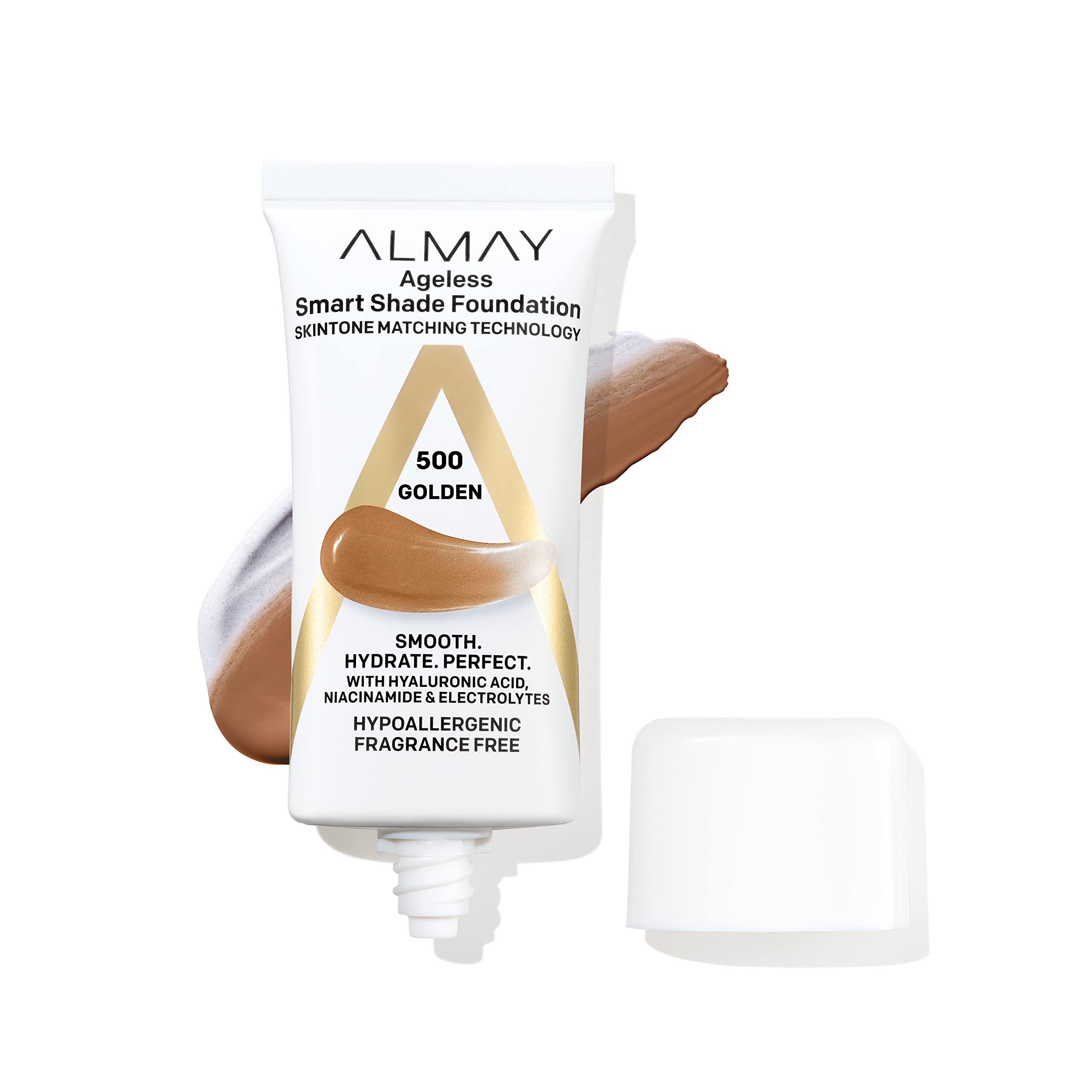 Almay Anti-Aging Foundation, Smart Shade Face Makeup With Hyaluronic Acid, Niacinamide, Vitamin C & E, Hypoallergenic-Fragrance
