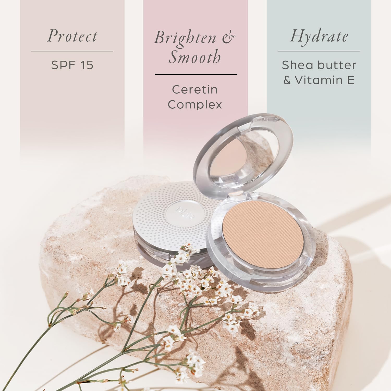 Pr Minerals 4-In-1 Pressed Mineral Makeup Powder Spf 15 - Ln6 Light Women Foundation 0.28 Oz