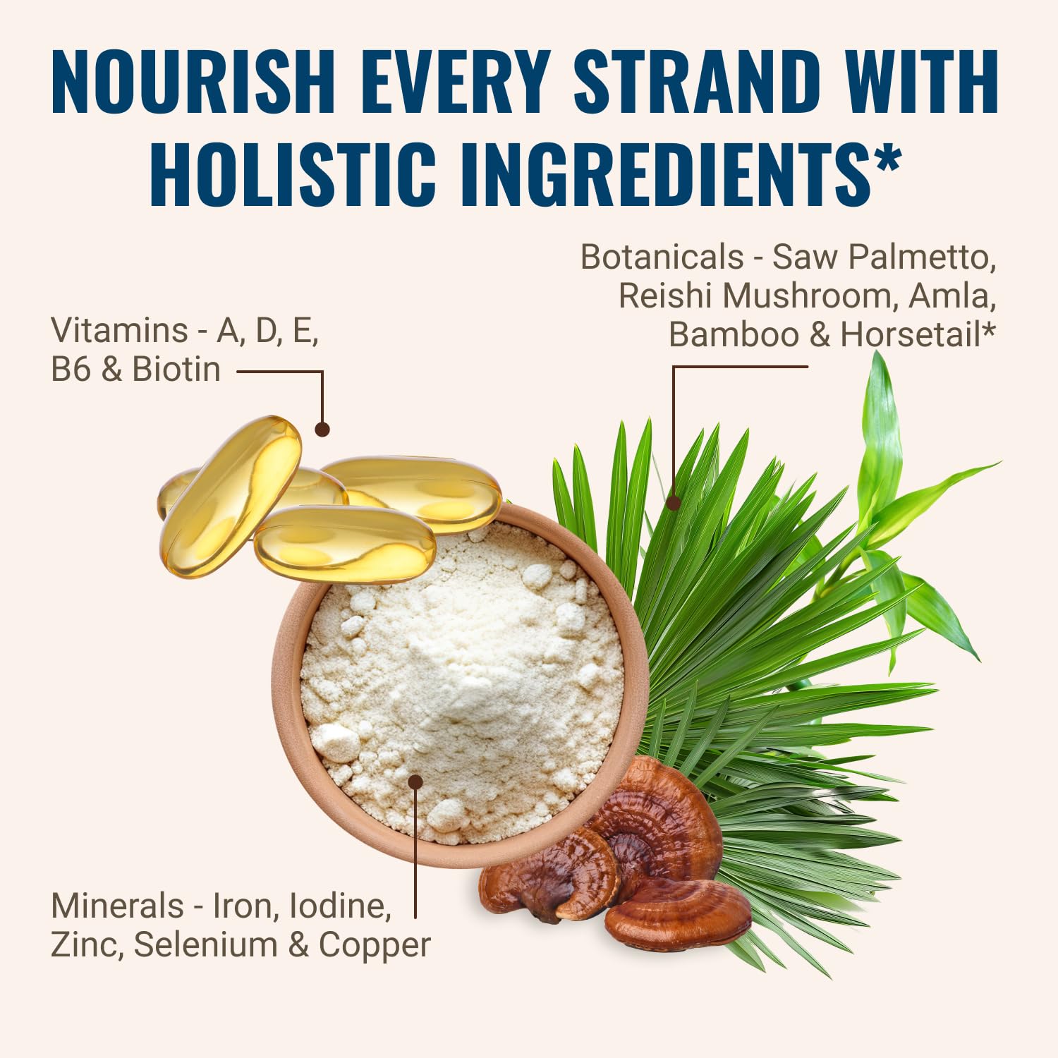 Hair La Vie Hair Growth Vitamins for Women & Men - Biotin 5000mcg, Collagen, Saw Palmetto - 90 Count Healthy Supplement