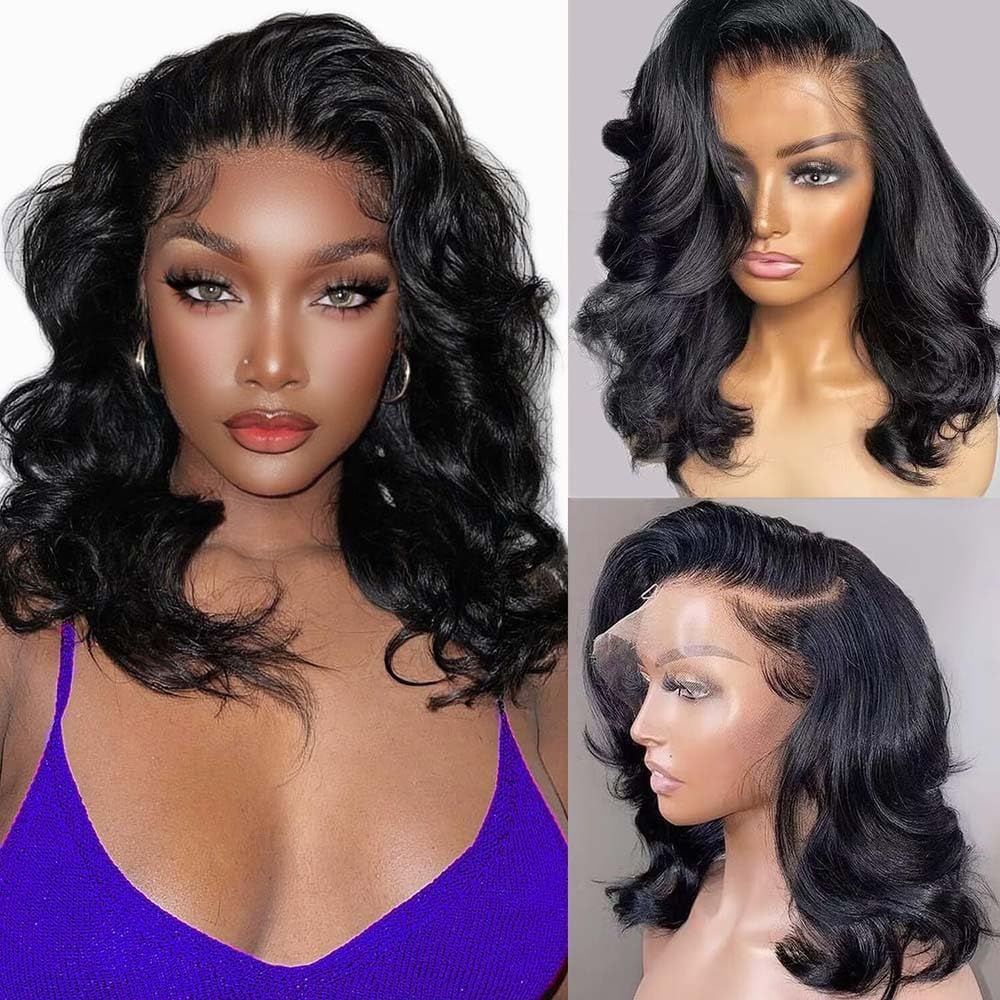 STOGEDEST Bob Wig Human Hair 13x4 Body Wave HD Lace Front Wigs Human Hair 180% Density Glueless Wigs Human Hair Pre Plucked Shor