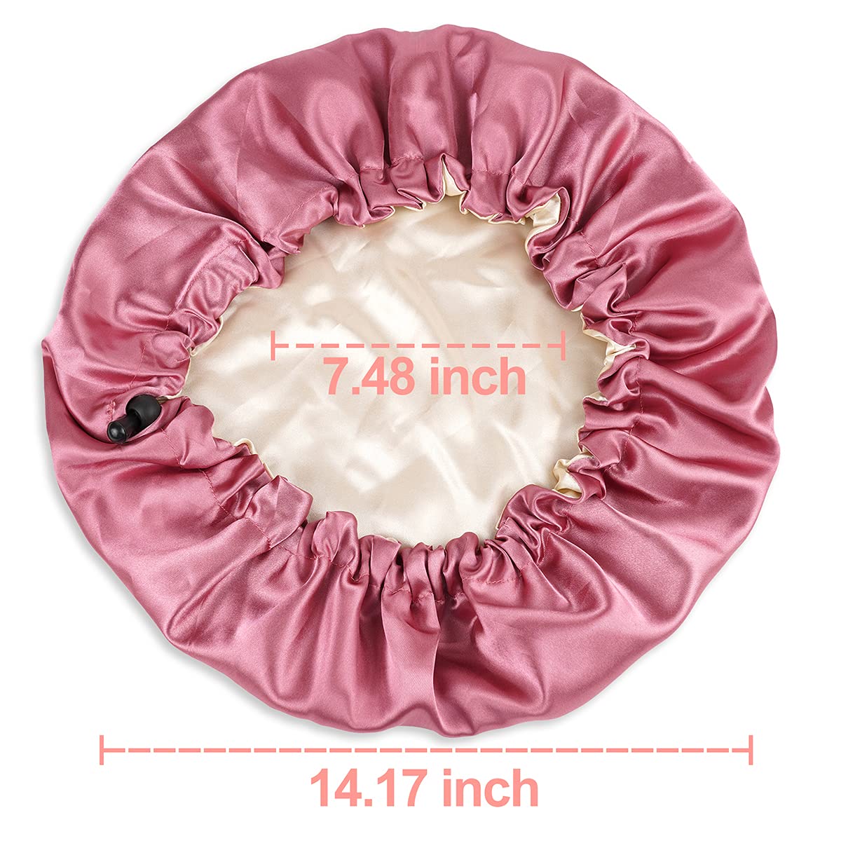 CHORHA Satin Sleep Cap,Double-Sided Adjustable Sleep Bonnet,Bonnet Cap for Sleep Hot Pink