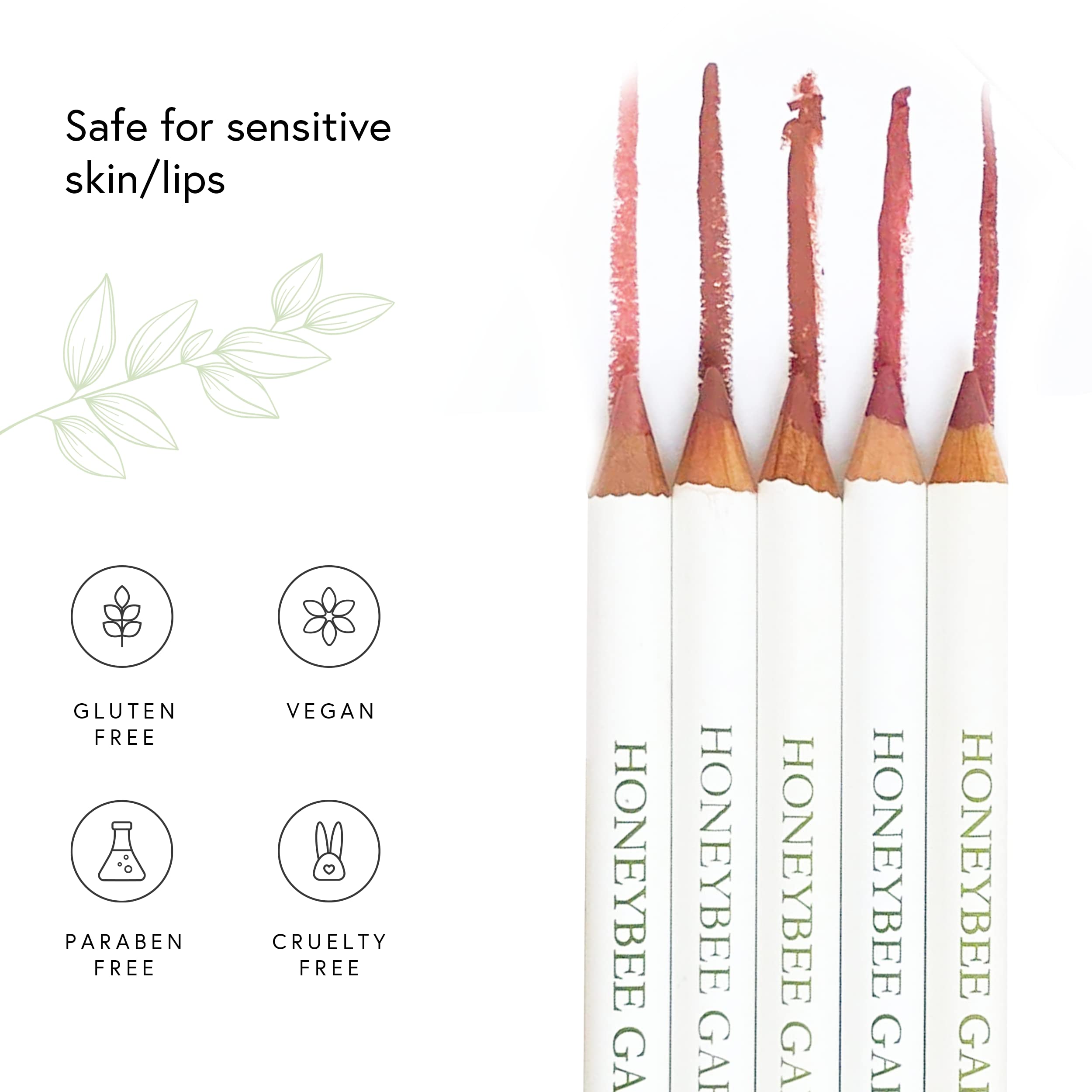 Honeybee Gardens Irresistible Lip Liner In Fantasy, Deep Red Berry Color, Long-Lasting, Gluten-Free, Vegan, 0.04 Oz