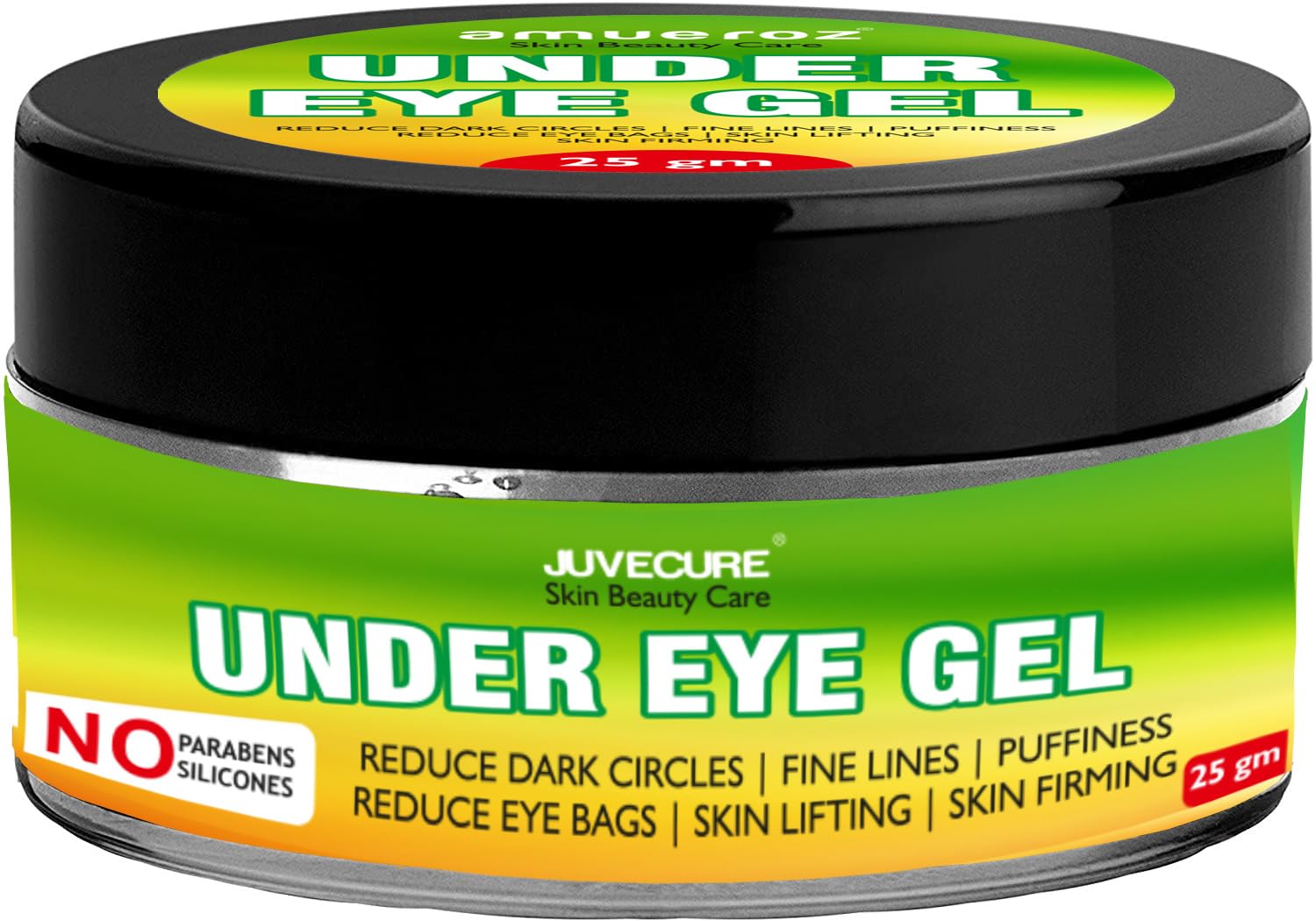 Juvecure Under Eye Gel For Dark Circles & Puffiness  Reduces Wrinkles, Fine Lines, And Bags  Hydrating & Cooling Formula  25G