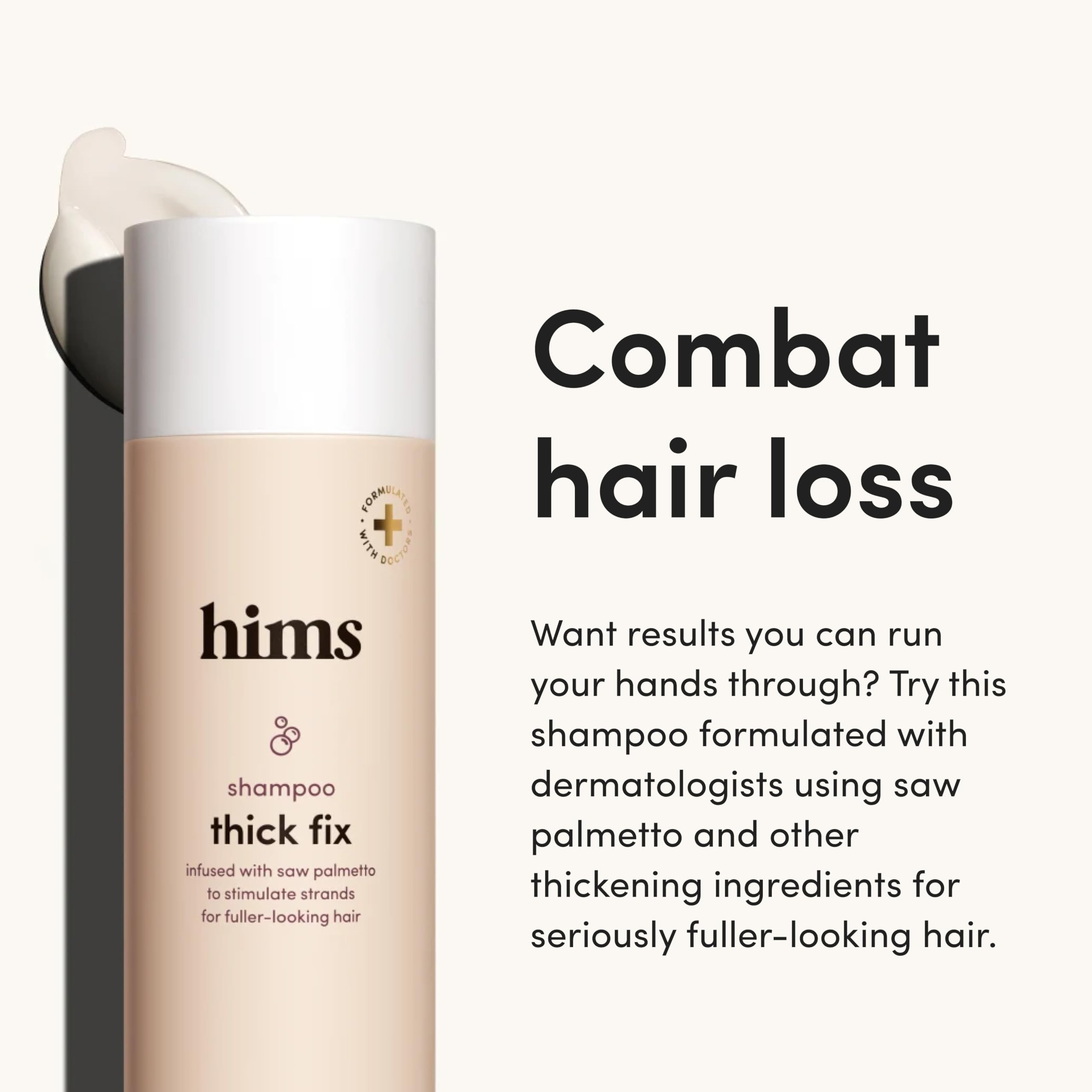 hims Thick Fix Shampoo for Men - Thickening Shampoo With Saw Palmetto and Niacinamide - No Parabens or Sulfates, Vegan and Cruel