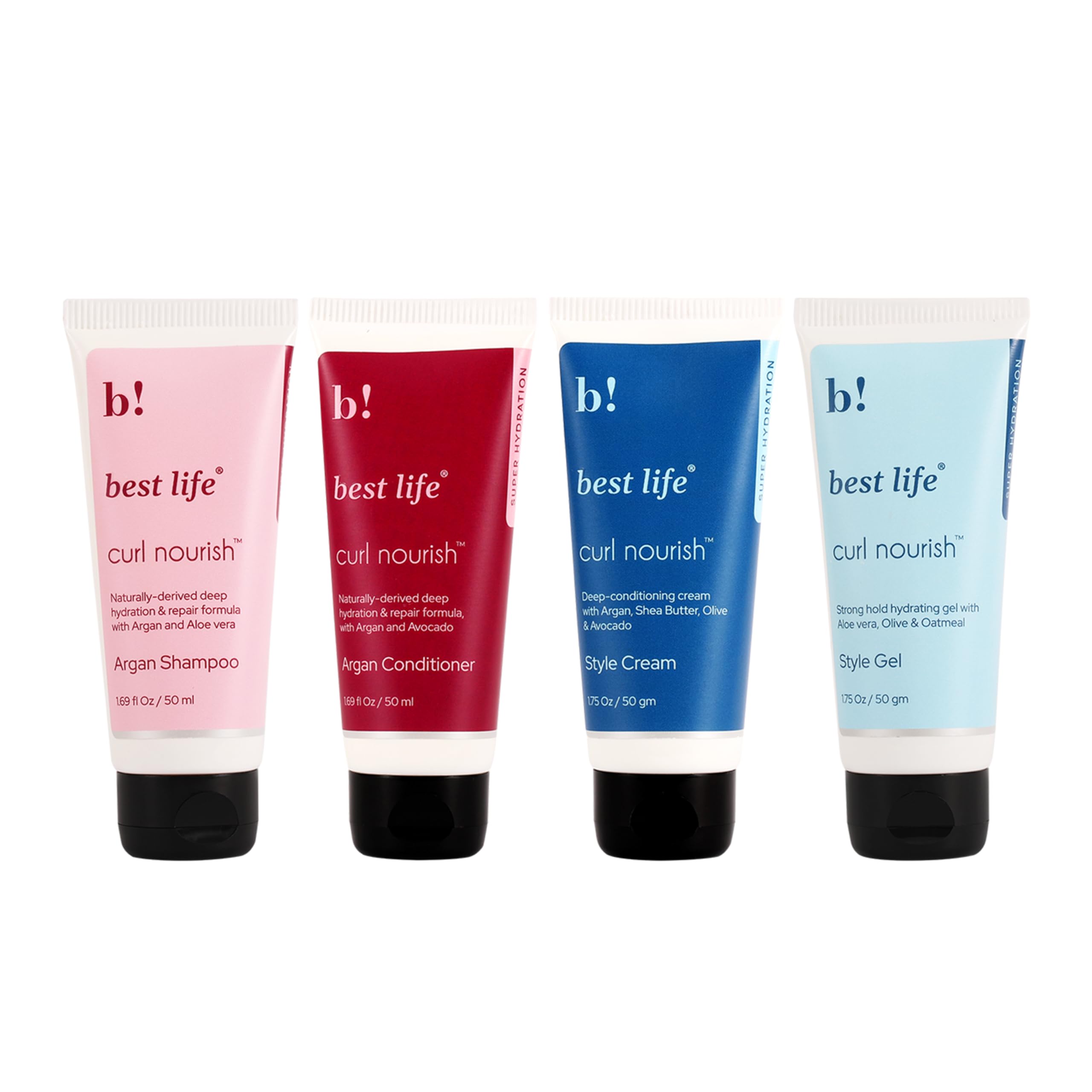 Best Life Curl Nourish Wash & Style Kit | For Curly, Wavy, Dry, Frizzy Hair | Travel Friendly