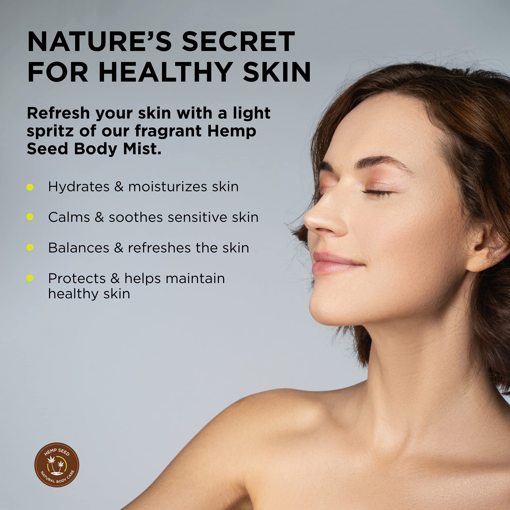 Hemp Seed Body Mist, Isle of You - 8 fl oz - Moisturizes, Invigorates & Protects Skin - With Hemp Seed Oil, Chamomile & Aloe Ver