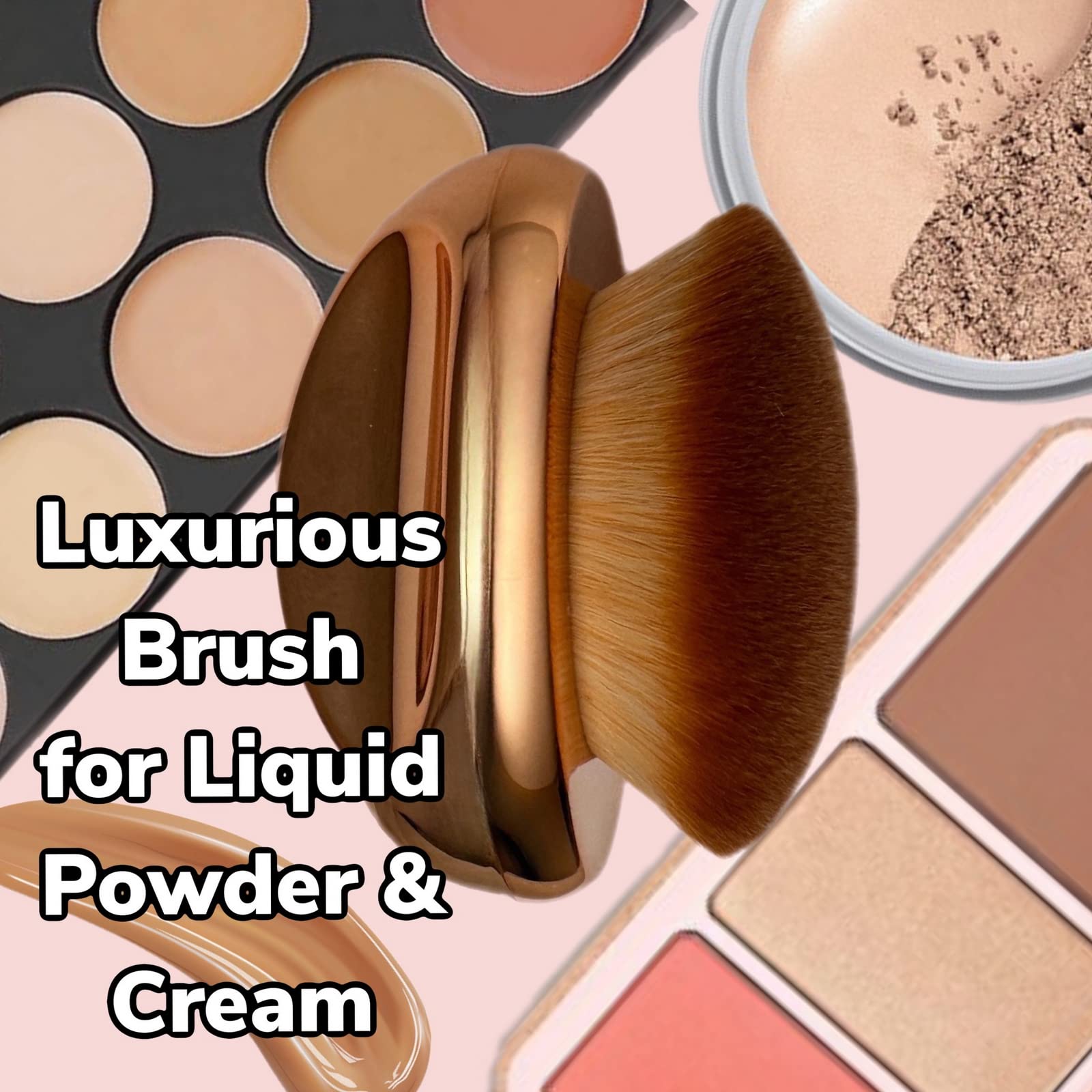 Foundation Brush Palm Makeup Brush SOFT Kabuki Dome Shaped Face Body SPF Blush Bronzer Highlighter Blending Self-Tanner Buffing