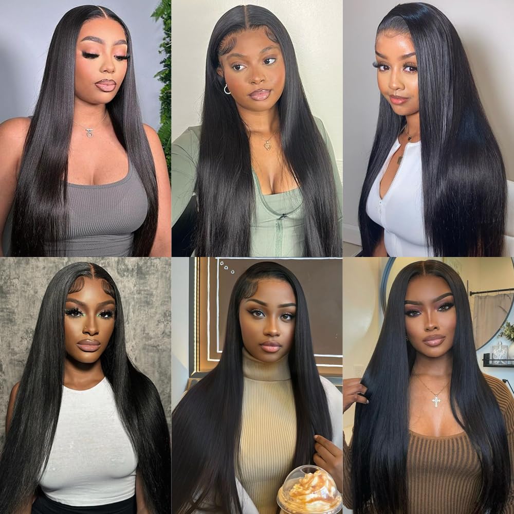 Straight Lace Front Wigs Human Hair Pre Plucked 180% Density 13X4 Frontal Wigs Human Hair 26 Inch Hd Transparent Lace Wig 10A Br