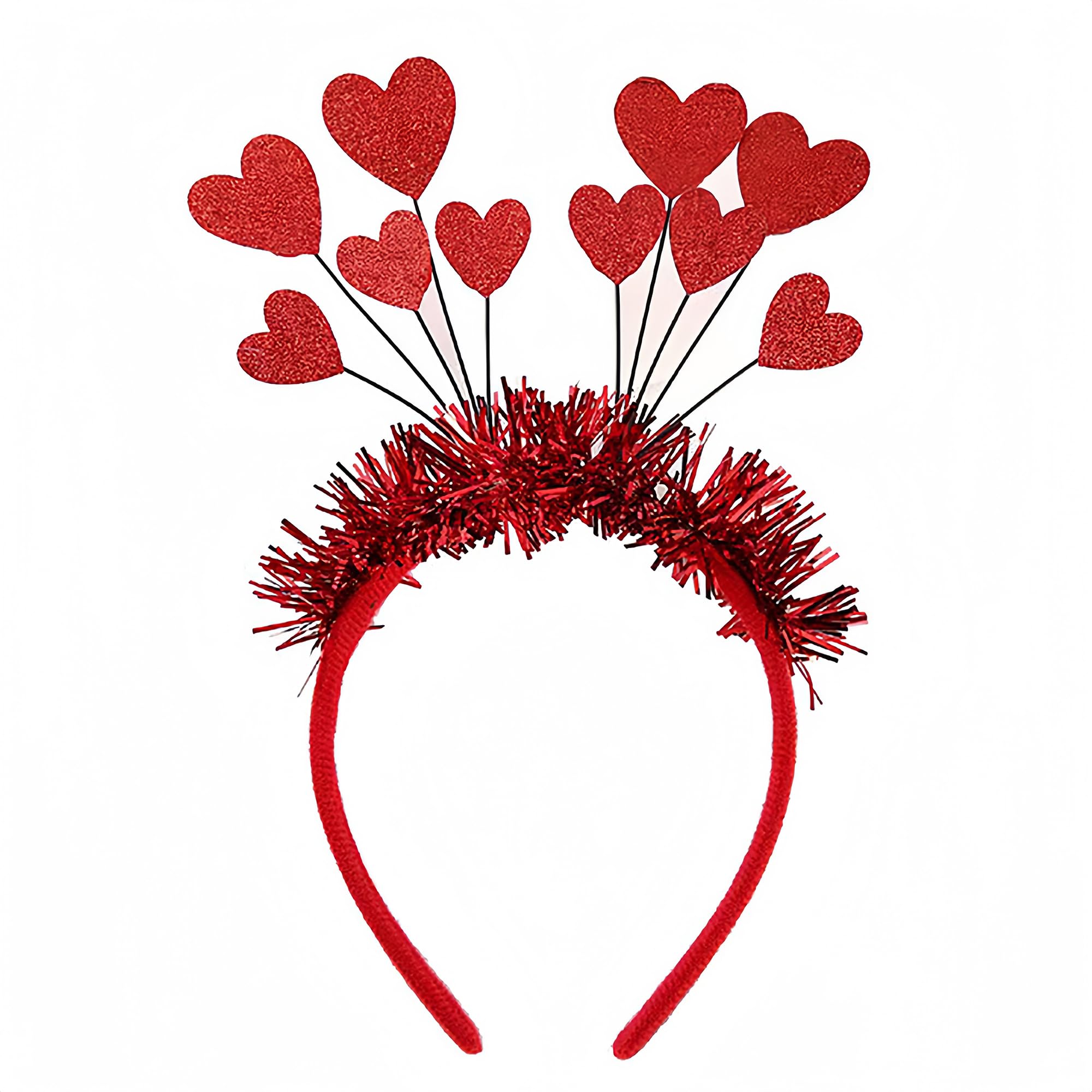 AIUPUOC Sequin Heart Headband Valentine Headbands Heart Head Boppers Hair Accessories Hair Band Holiday Decorations 1Pcs