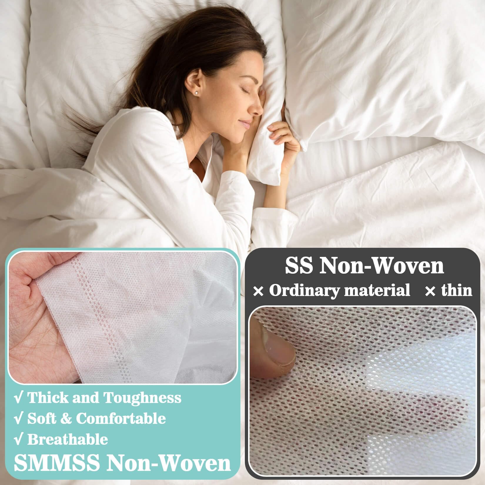 Maqihan Travel Bed Set - 4Pcs Disposable Bedding Set 1Bed Sheet 1Quilt Cover 2Pillowcover Breathable Bed Sheets Portable For Cam