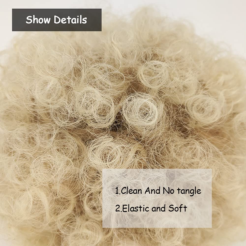 Yinmei Baibian Brown Blonde Afro Puff Drawstring Ponytail Kinky Curly High Puff Ponytail Bun Hair Piece Short Clip In On Updo Ha