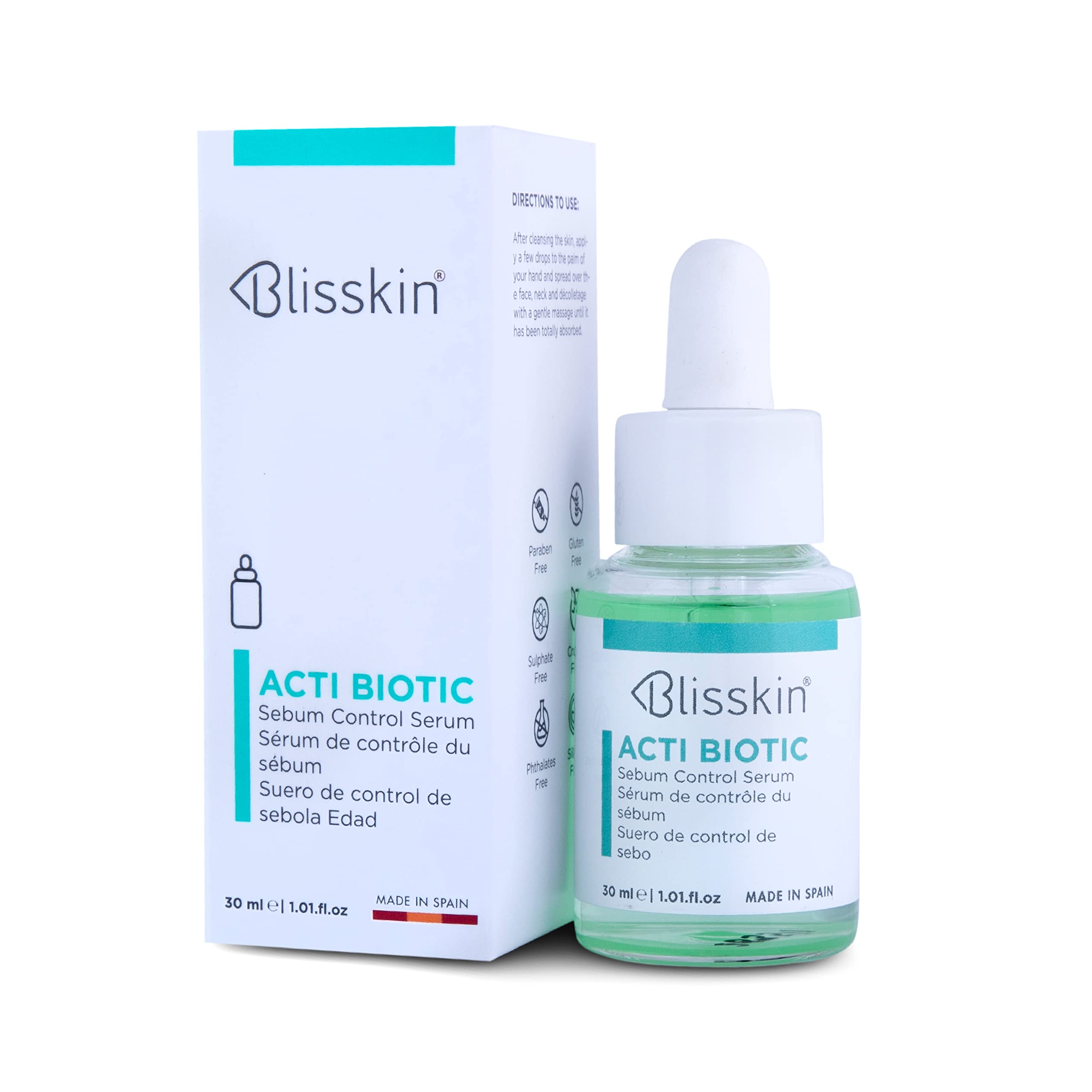 Blisskin Acti Biotic Sebum Control Serum With Hamamelis, Camphor & Bisabolol, Non  Drying, Removes Excess Oil & Anti Acne, Sulp