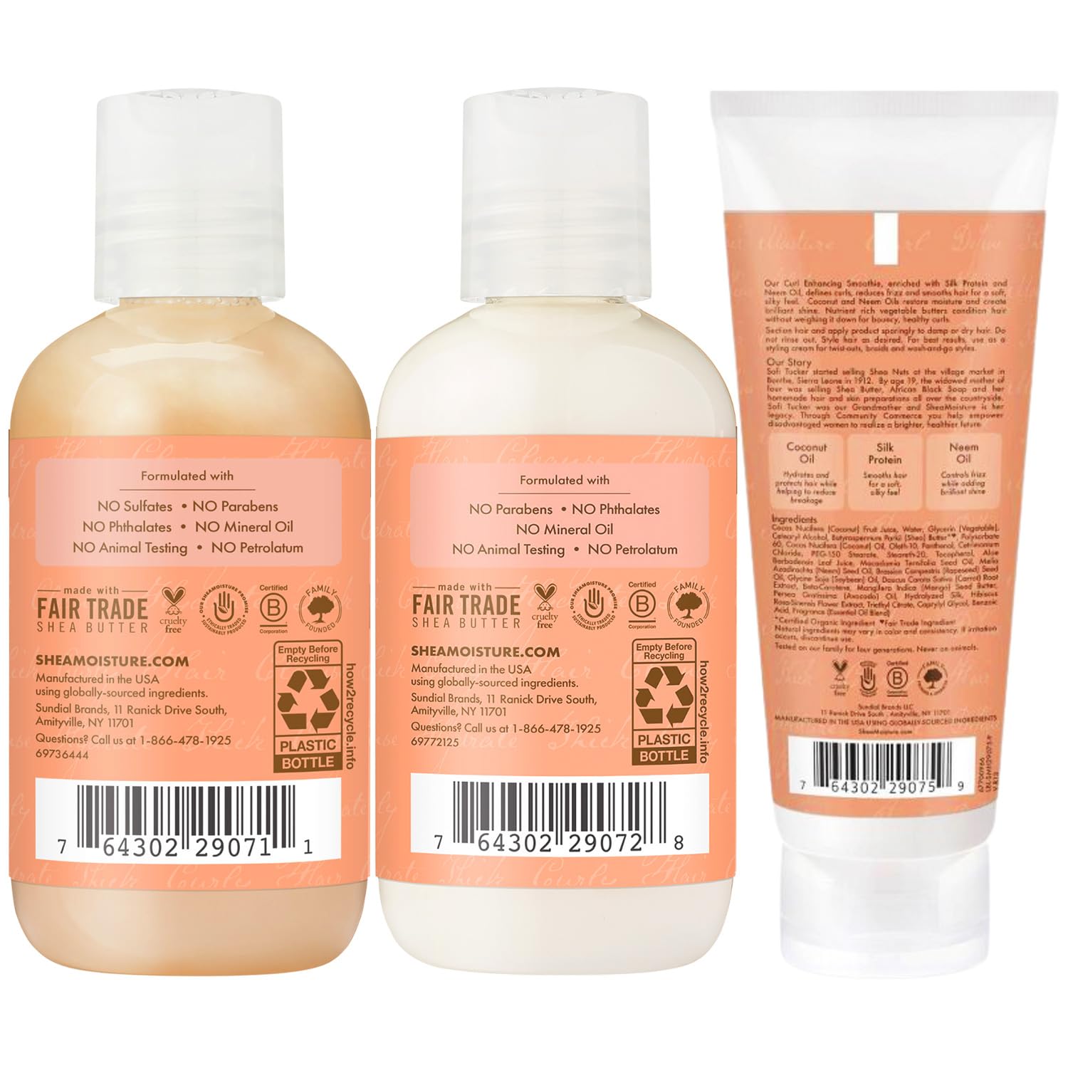 SheaMoisture Curl & Shine Shampoo, Conditioner & Curl Enhancing Smoothie, Travel-Size -  Coconut & Hibiscus Curly Hair Products