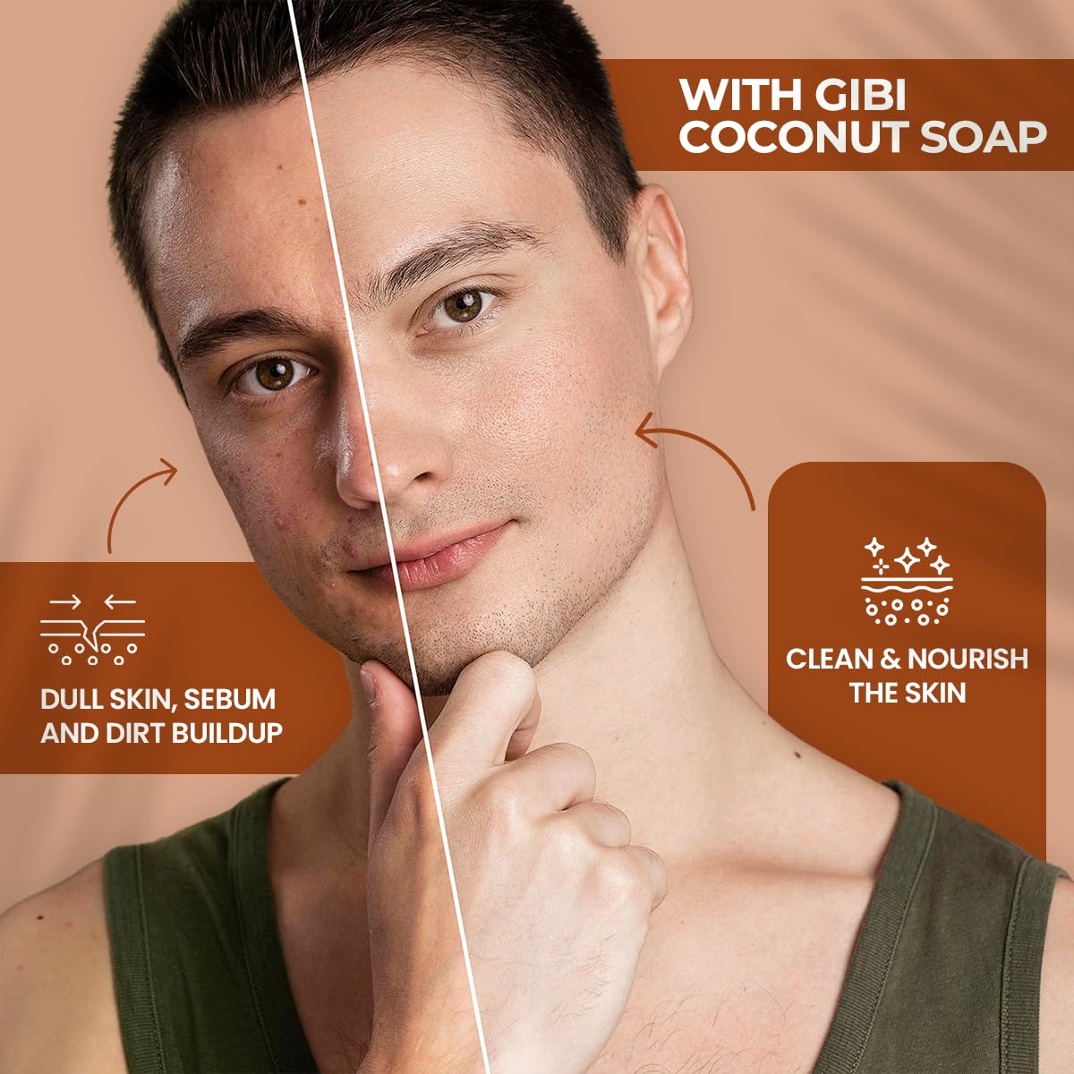 Gibi Coconut Soap Bar - 7.06 Oz Moisturizing Coconut Soap For Face & Body - Gently Cleanses & Soothes Sensitive Skin - Natural C
