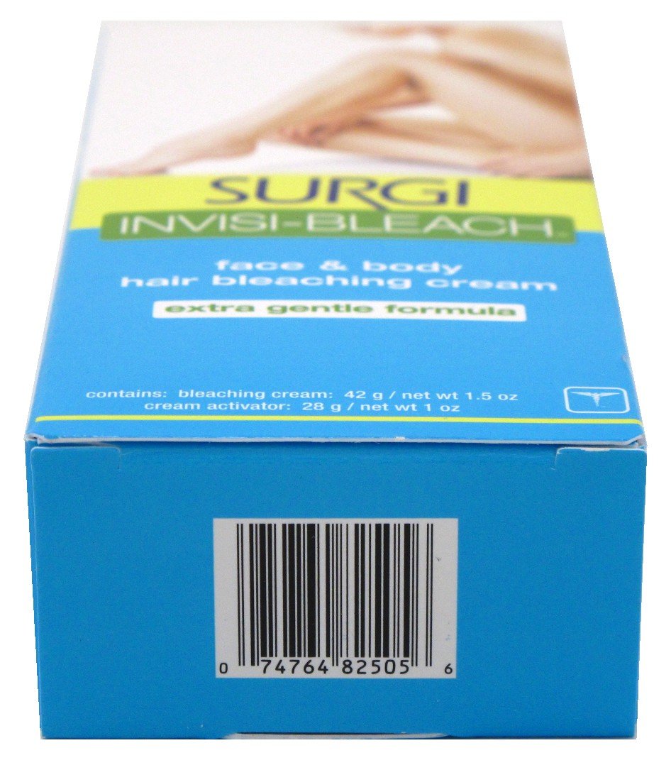 Surgi Invisi-Bleach Face & Body Hair Bleaching Cream 1.5 oz ( Pack of 3)