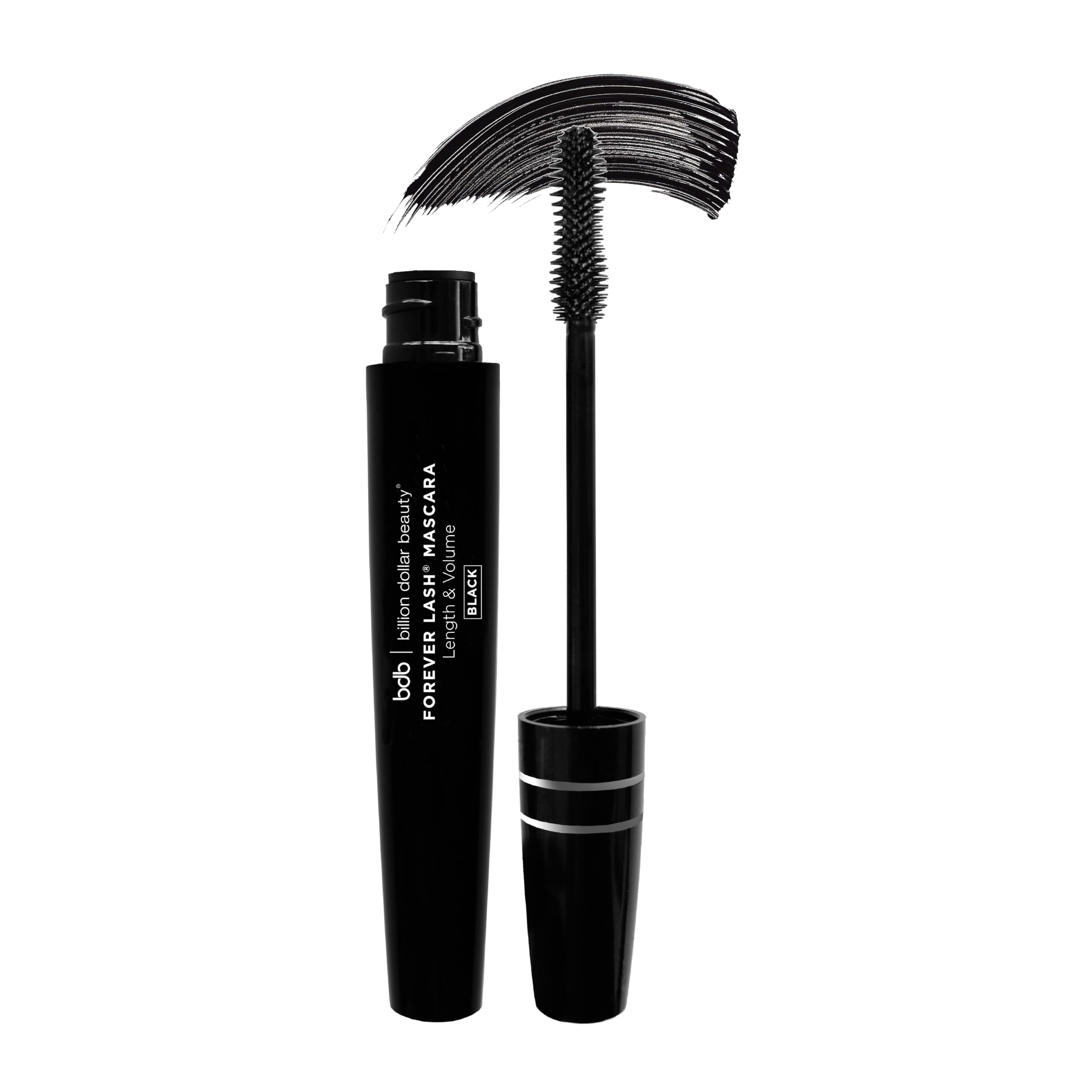 Billion Dollar Brows Forever Lash Mascara, Length & Volume In Seconds, Waterproof Formula, Unique Silicone Wand, Professional Qu