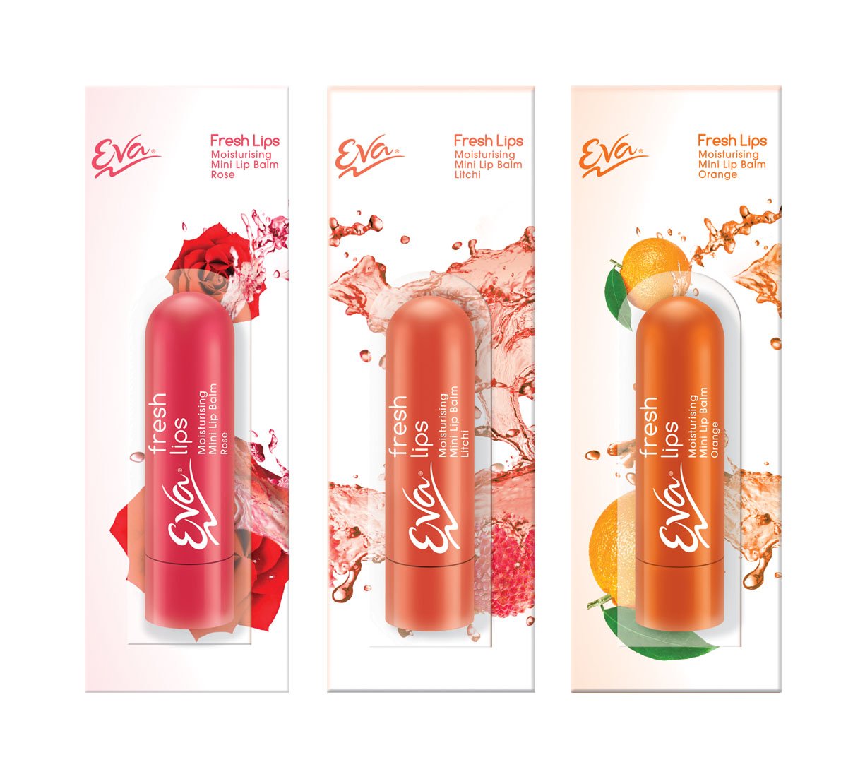 Eva Rose, Litchi And Orange Combo Moisturizing Mini Lip Balm  3.6 Gm