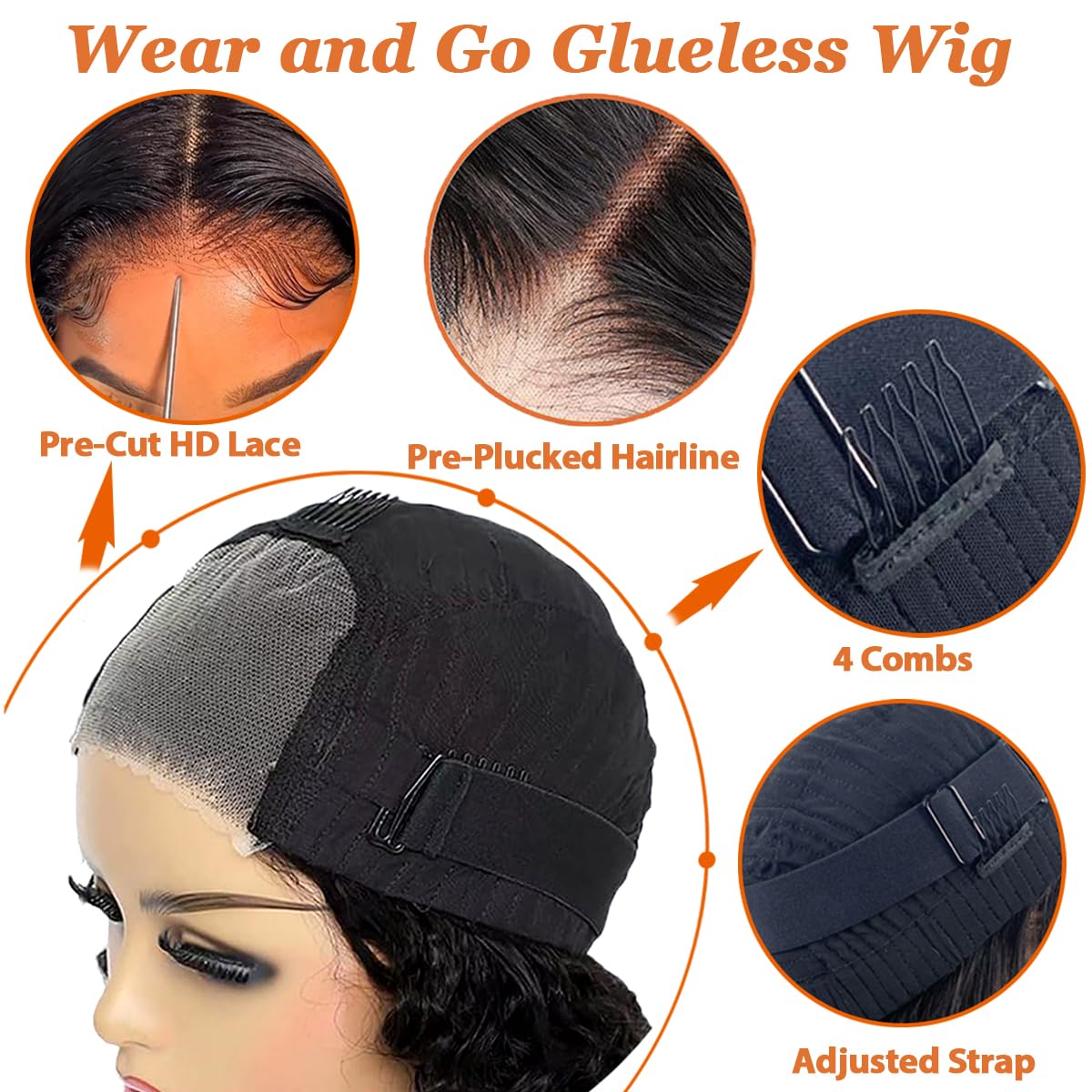 Maytune Chocolate Brown Bob Wig Human Hair Glueless Wigs Human Hair Pre Plucked 4# Curly Wig Human Hair Bob Wigs For Black Women