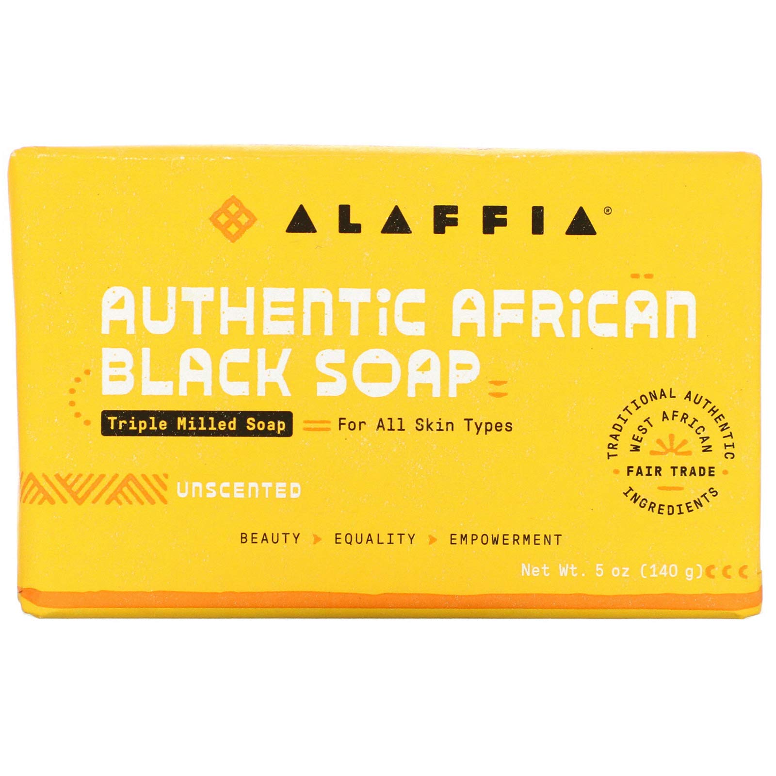 Alaffia Unscented Authentic African Black Soap, 5 Oz