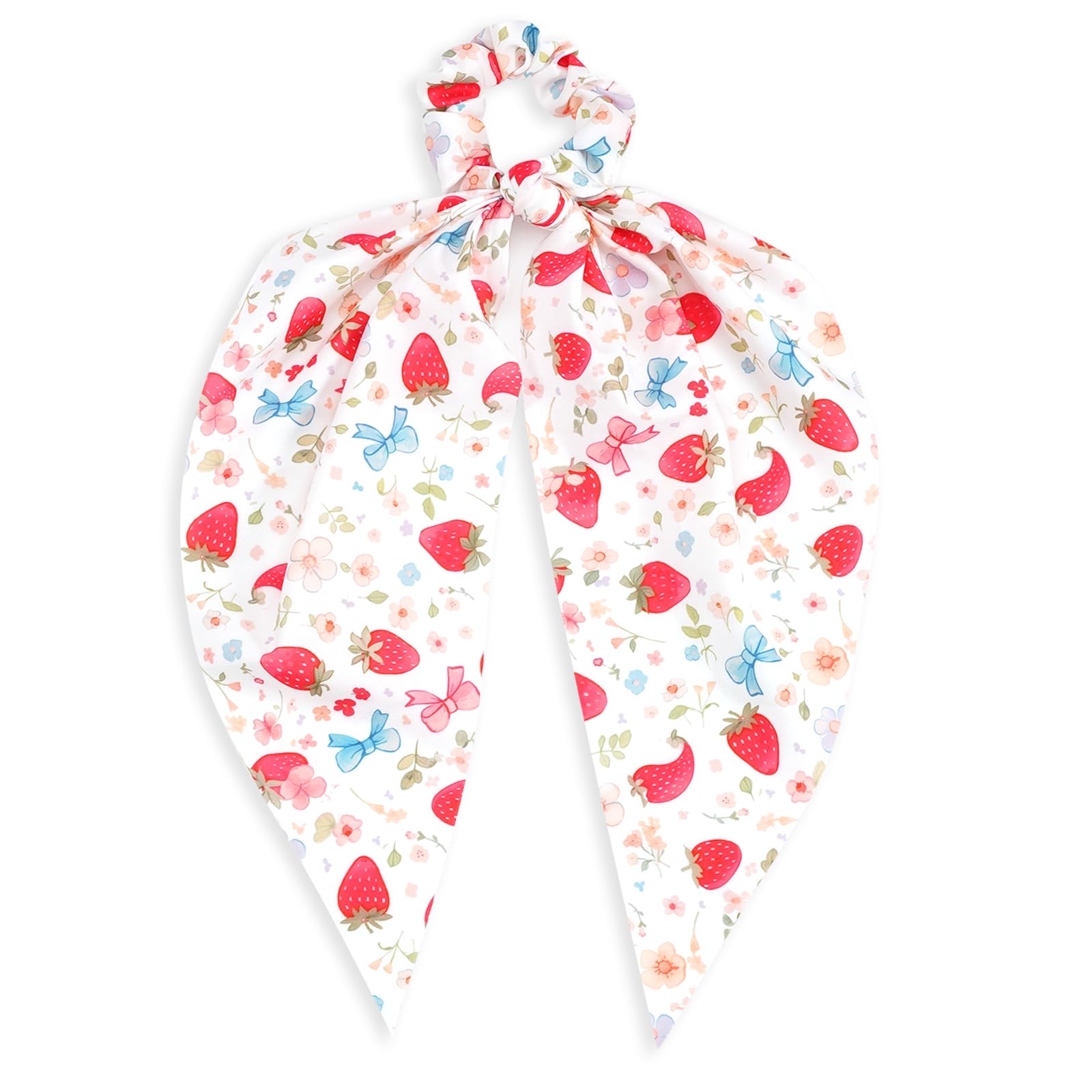 Strawberry Hair Ties for Women Girls Fruits Elastic Tie Fun Ribbon Hair Tie Bows Hair Scrunchies Cute Strawberry Hair Accessorie