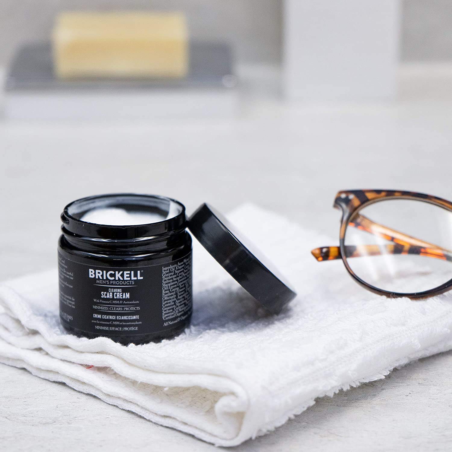 Brickell Men's Clearing Scar Cream for Men, Natural and Organic Scar Clearing Cream to Reduce the Appearance of Scars and Even S