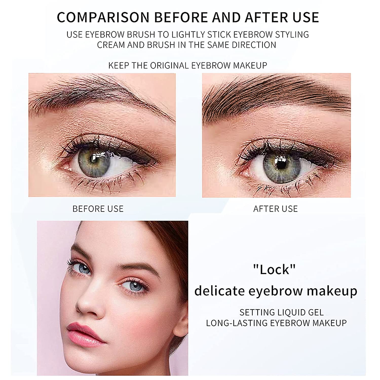 Dageda 2Pcs Eyebrow Setting Gel, Eyebrow Brow Fix Gel, Waterproof And Sweat-Proof, Eyebrow Repair Liquid Brows Styling Beauty Sa
