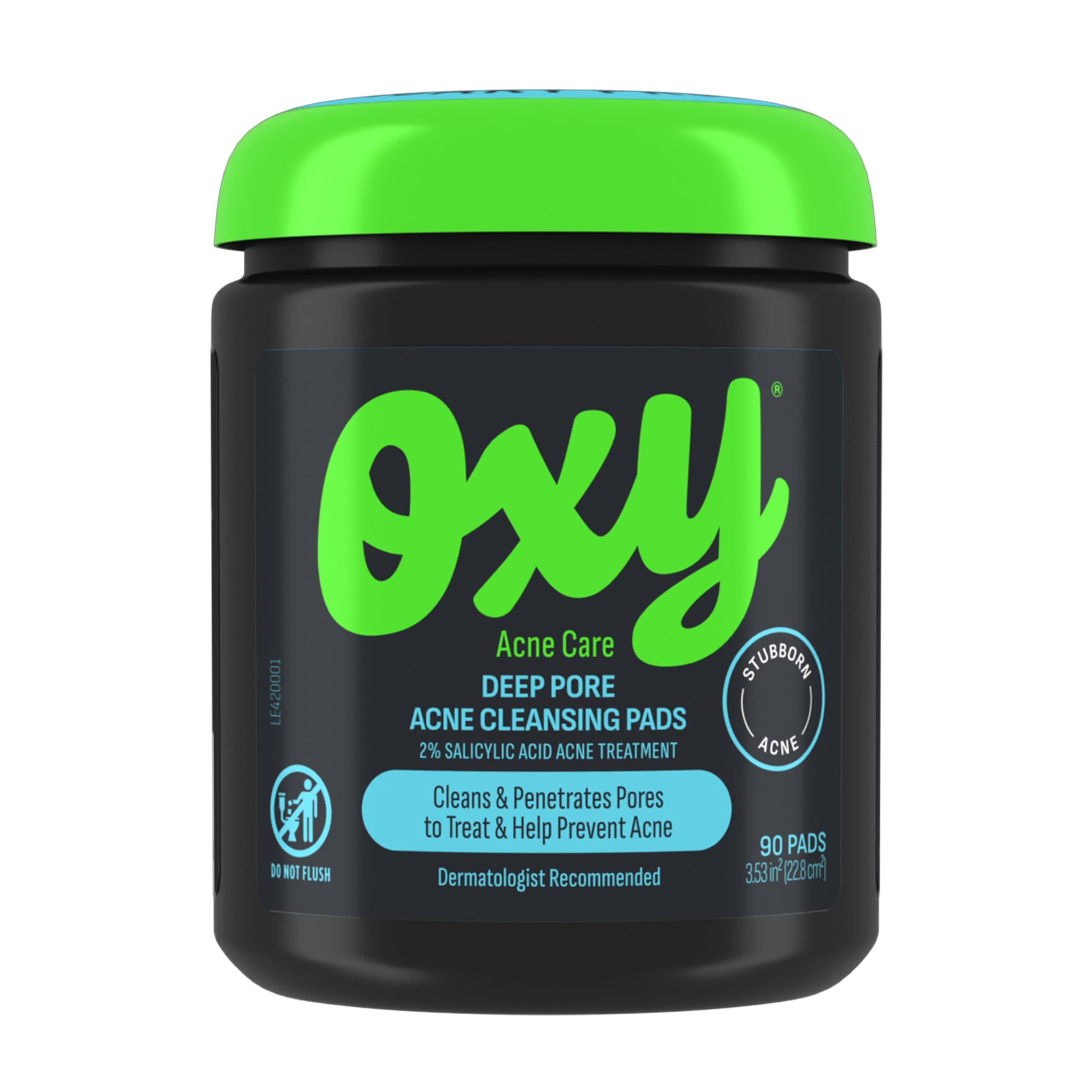 Oxy Deep Pore Acne Facial Cleansing Pads, Maximum Strength 2% Salicylic Acid Stubborn Acne Treatment, Fights Breakouts, Exfoliat