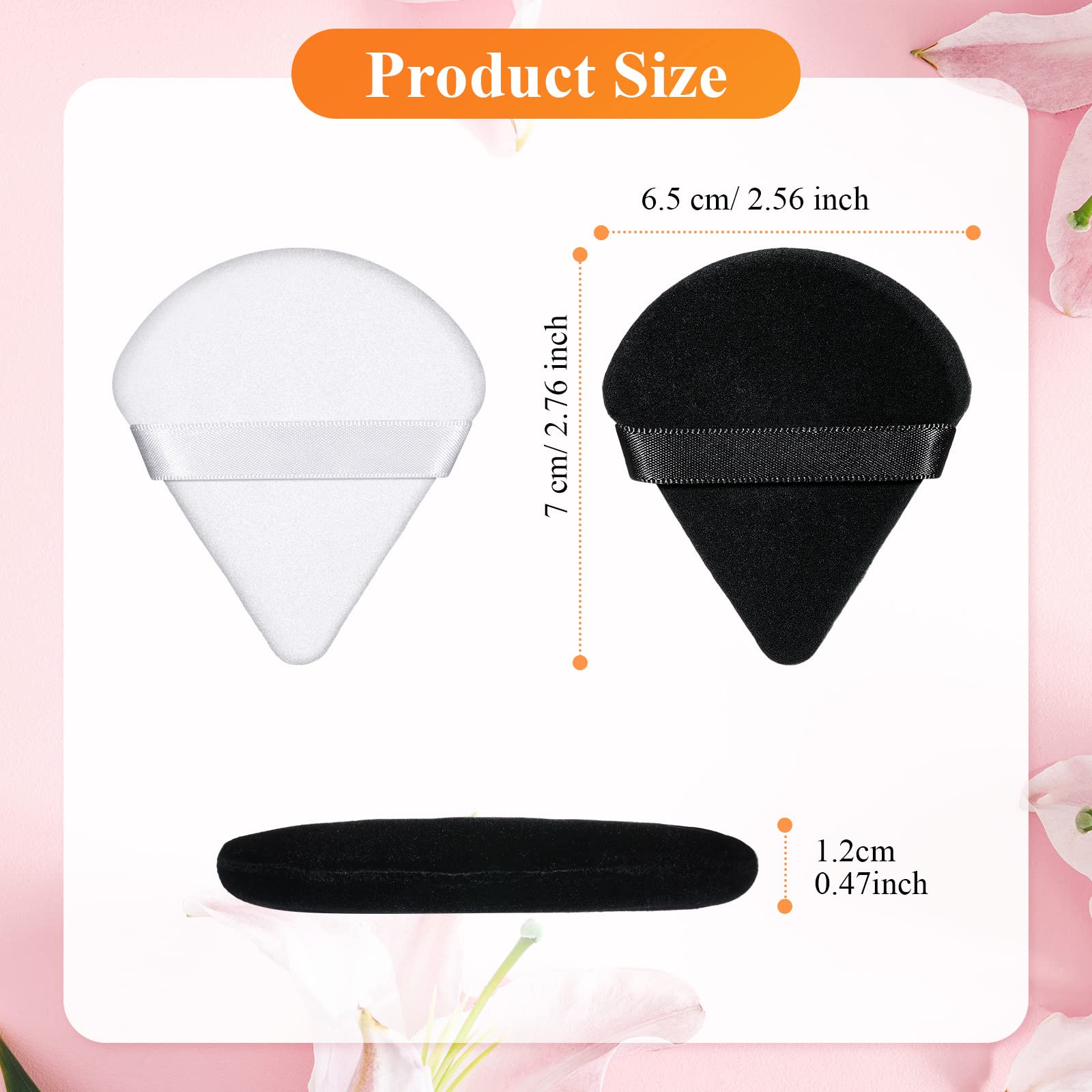 Nuenen 100 Pieces Powder Puff Triangle Powder Puff Face Soft Makeup Puff For Loose Powder, Wedge Shape Velour Cosmetic Sponge Fo