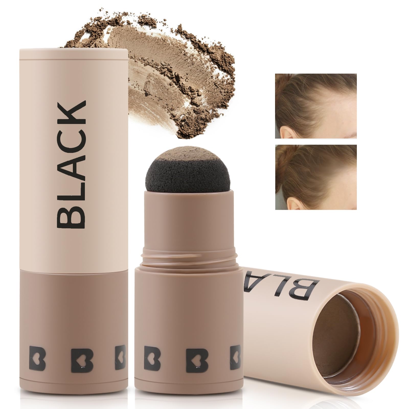 Boobeen Hairline Powder Stick, Root Touch Up And Hair Shadow Powder Stick, Waterproof Hairline Filler To Cover Gray Hair, Thinni