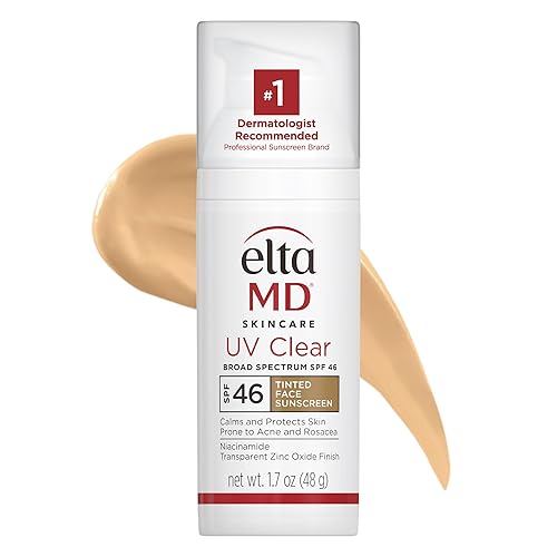 Eltamd Uv Clear Tinted Face Sunscreen, Spf 46 Oil Free Sunscreen With Zinc Oxide, Protects And Calms Sensitive Skin And Acne-Pro
